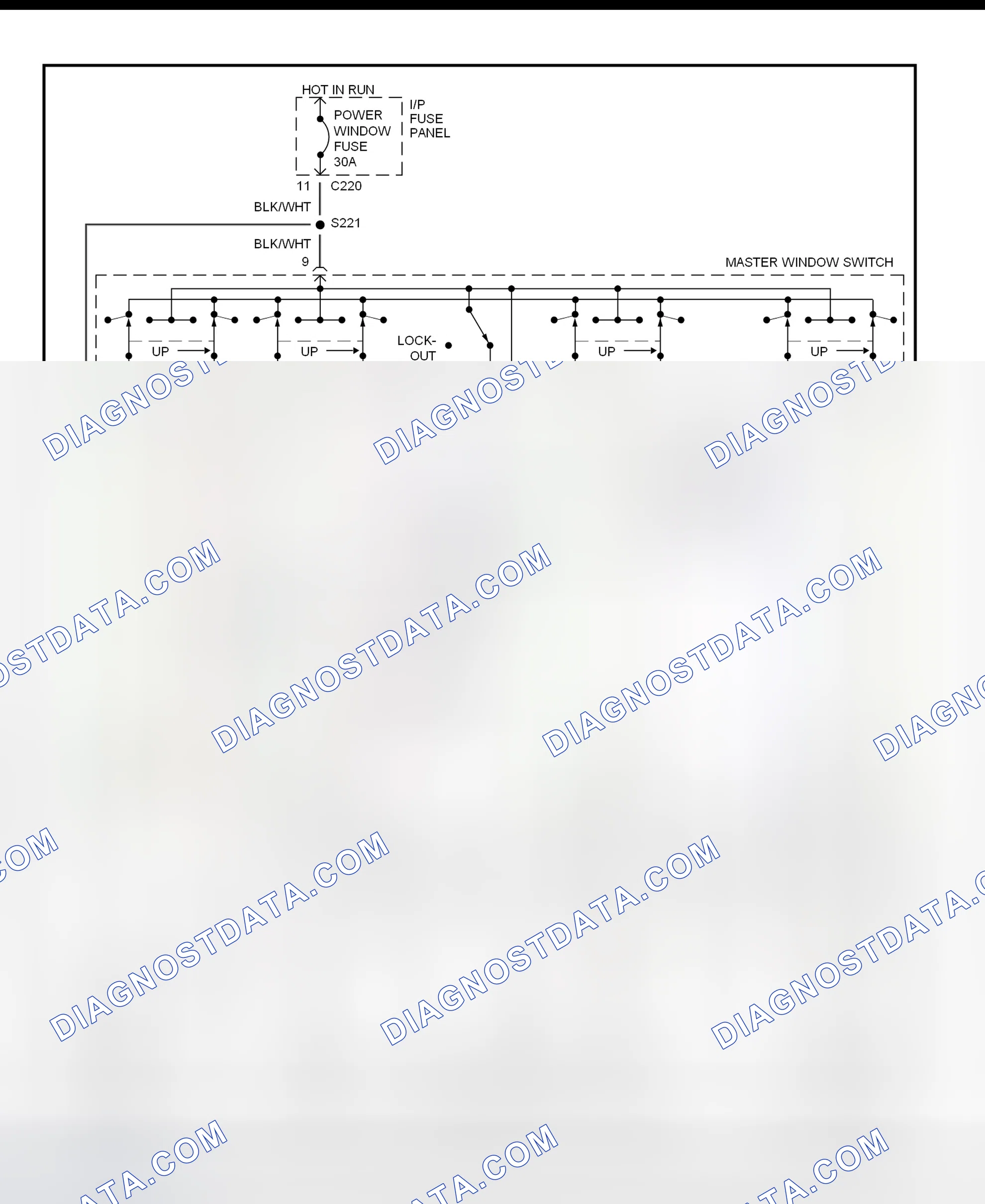 Fig. 3: Power Window System Wiring Diagram