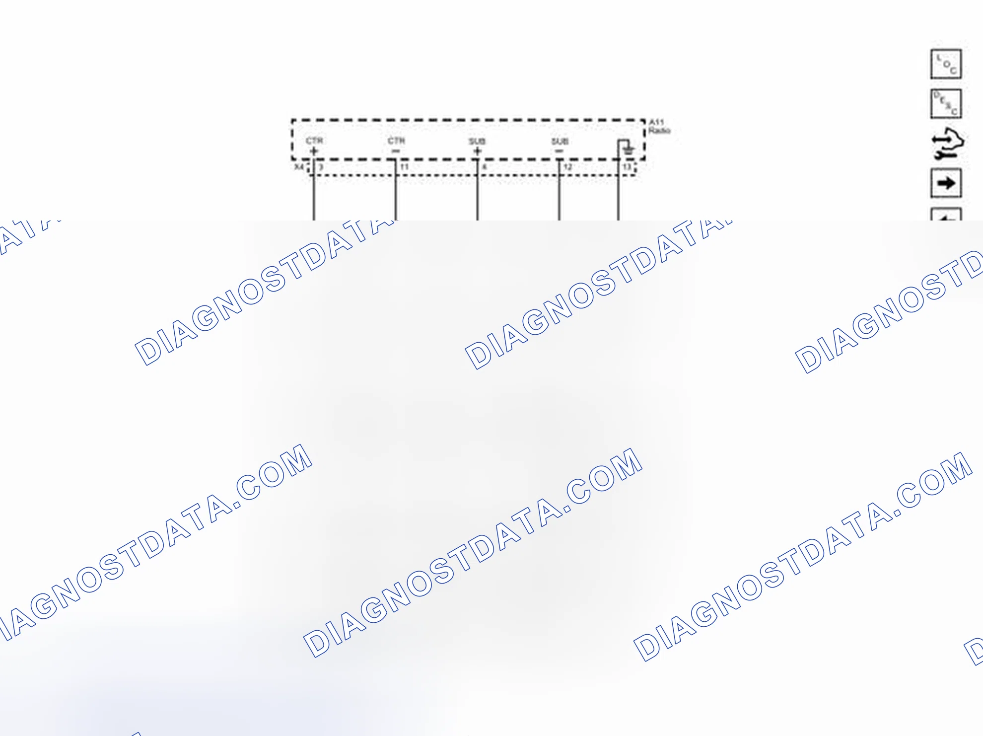 Scheme 4: Audio Amplifier Center and Subwoofer Audio Inputs (UQS)