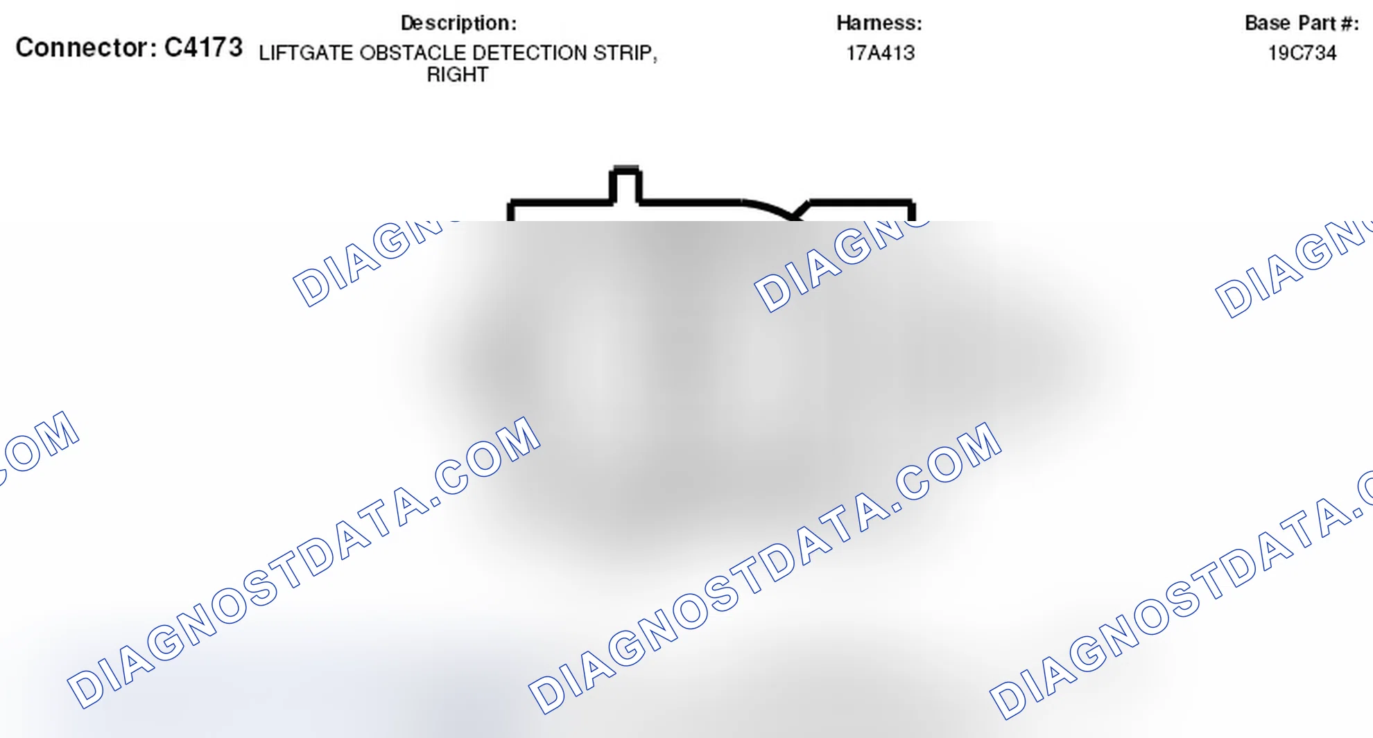 Scheme 313: Right Liftgate Obstacle Detection Strip Connector End View (C4173)