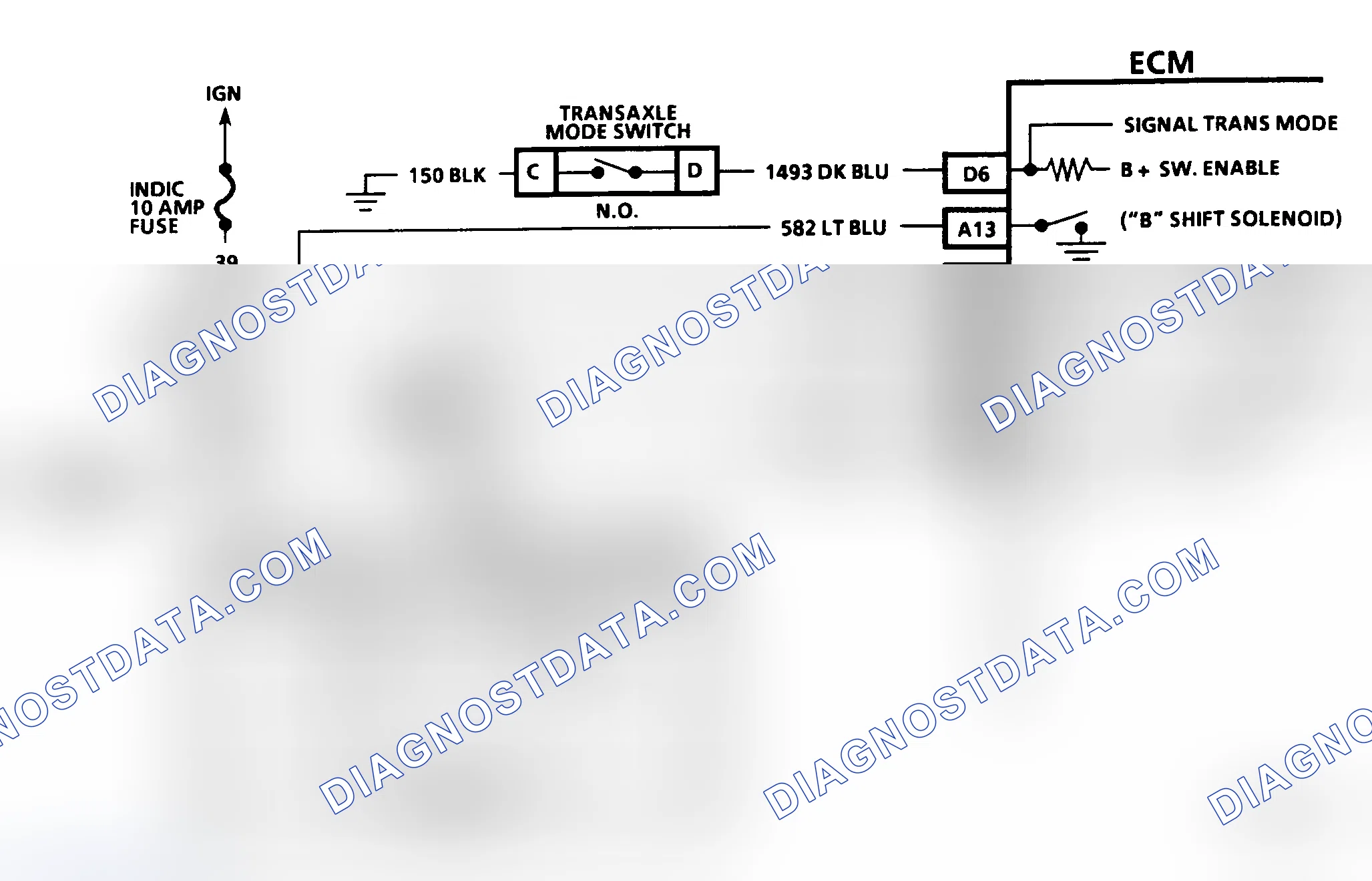 Scheme 229: CHART C-8B, 4T60 TRANSAXLE MODE SWITCH ELECTRICAL DIAGNOSIS - 3.4L PFI W BODY