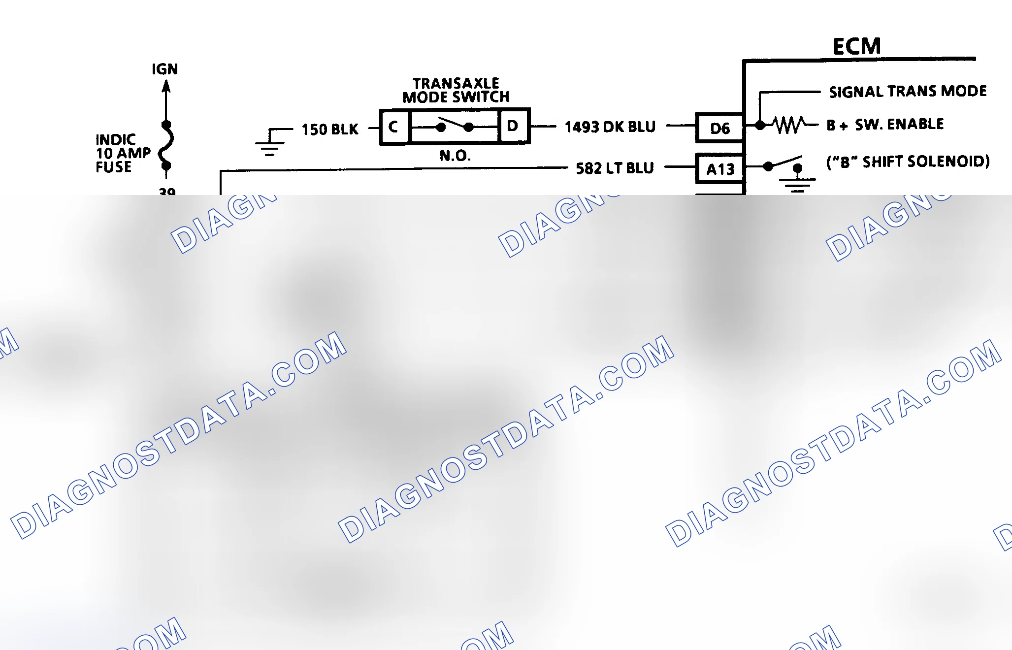 Scheme 229: CHART C-8B, 4T60 TRANSAXLE MODE SWITCH ELECTRICAL DIAGNOSIS - 3.4L PFI W BODY