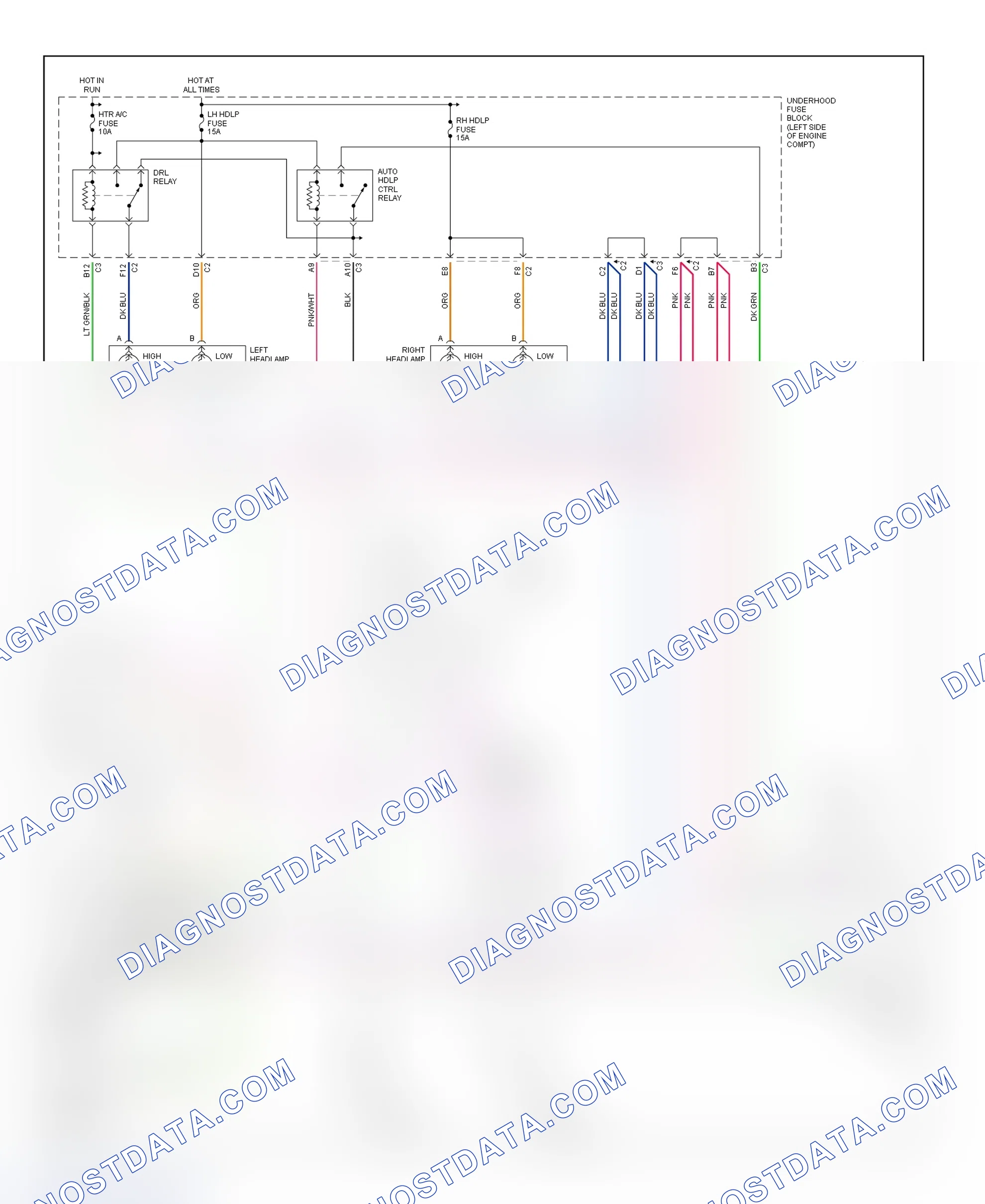 Scheme 1: Headlight Systems & Daytime Running Lights Wiring Diagram (Alero)