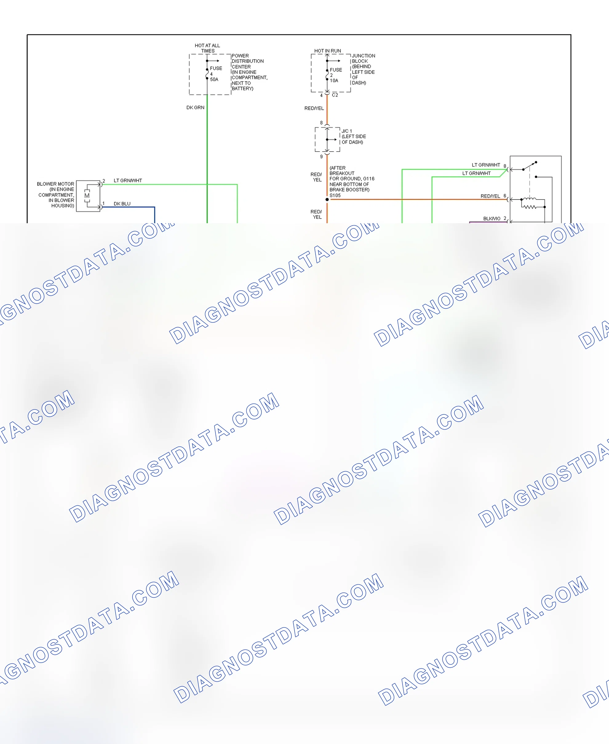 Fig. 20: Heater System Wiring Diagram (Ram Van/Wagon)