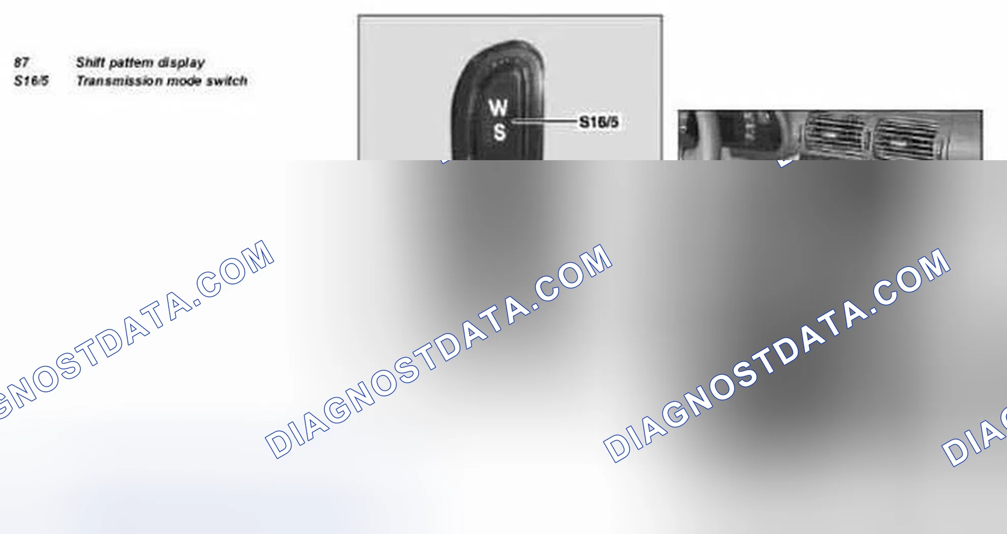 Scheme 51: Identifying Shift Pattern Display And Transmission Mode Switch (Transmission 722.6 Model 203, 209.3 Up To 31.5.03) - Shown In Model 203