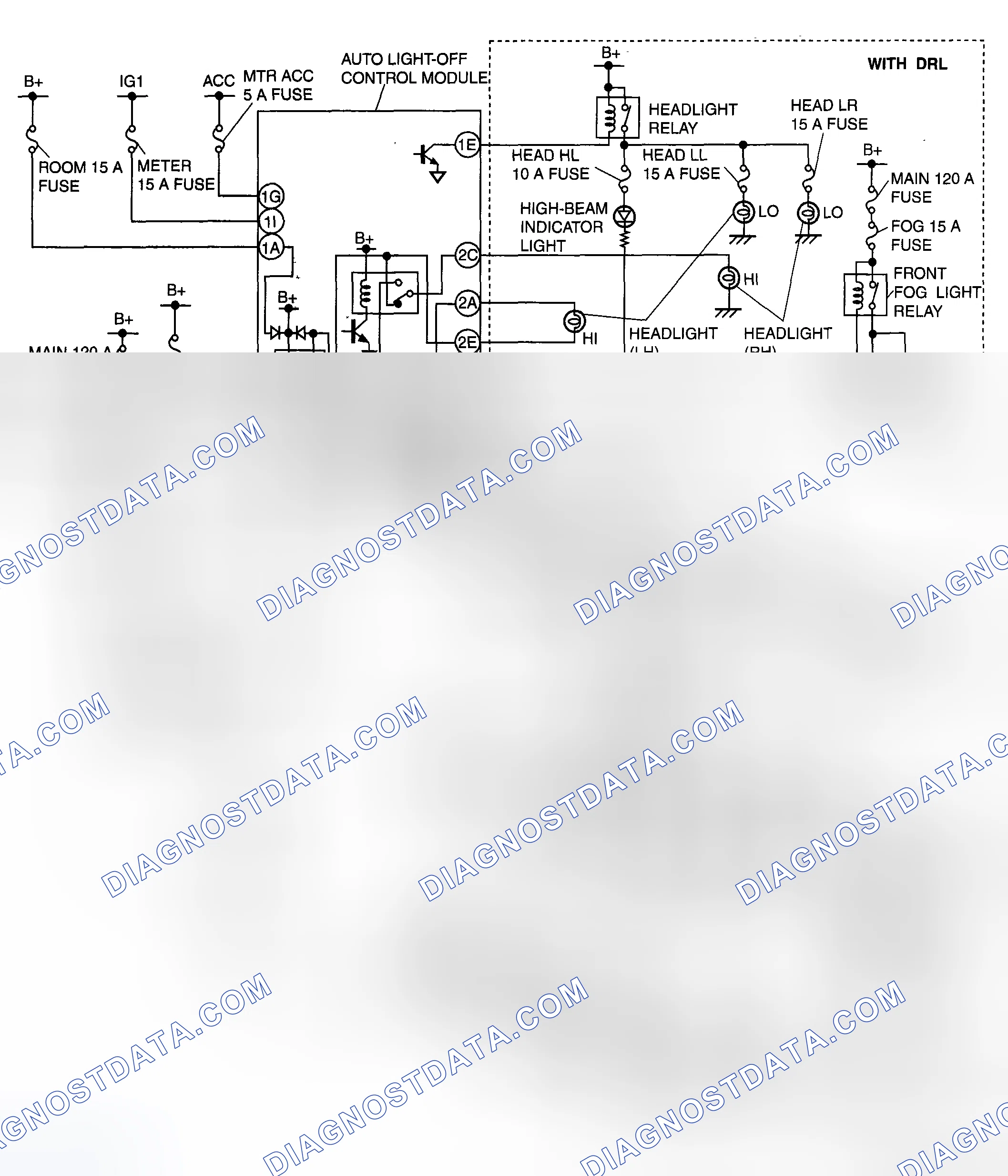Scheme 83: DRL AND AUTO LIGHT-OFF SYSTEM WIRING DIAGRAM