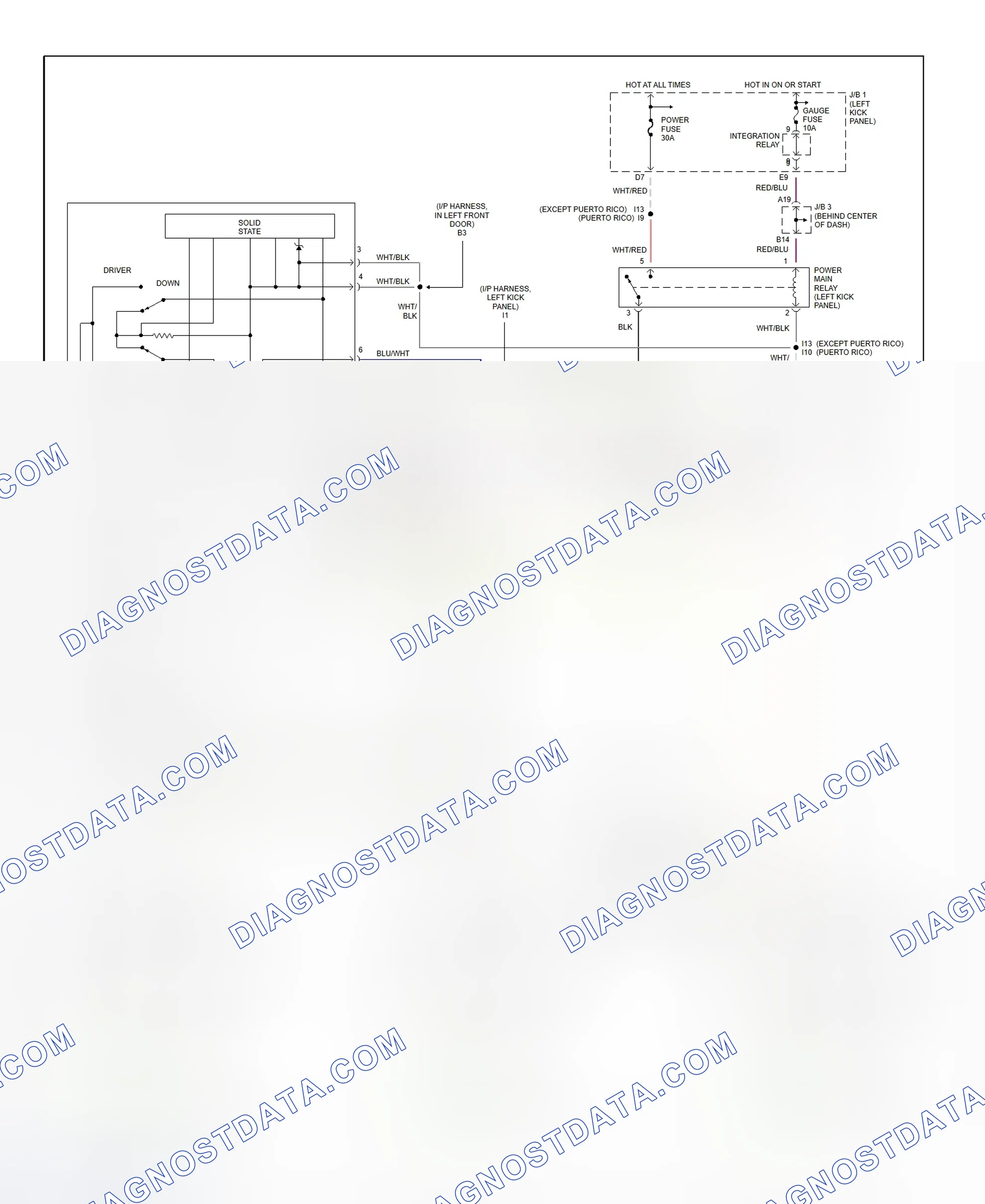 Scheme 3: Power Window System Wiring Diagram