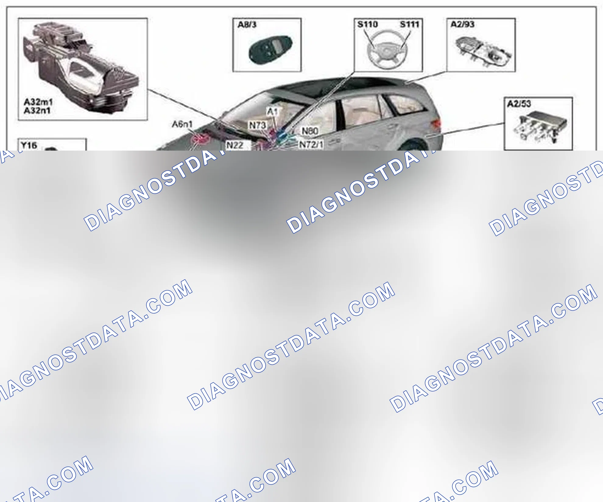 Scheme 192: Stationary heater (STH), location of components - GF83.70-P-0006-01GV