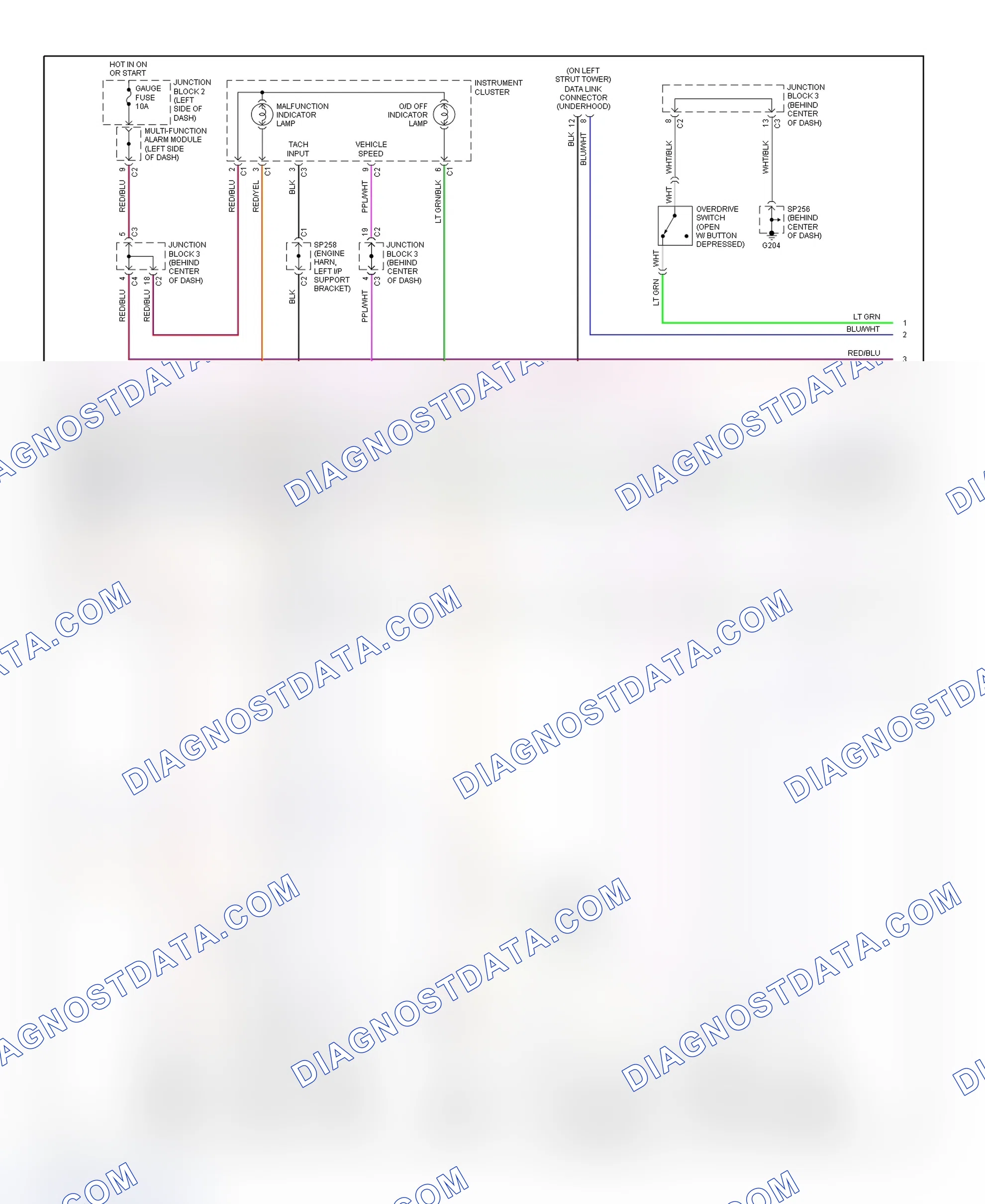 Scheme 191: PCM Wiring Diagram (Prizm - 1.8L With 4-Speed A/T - 2 Of 3)