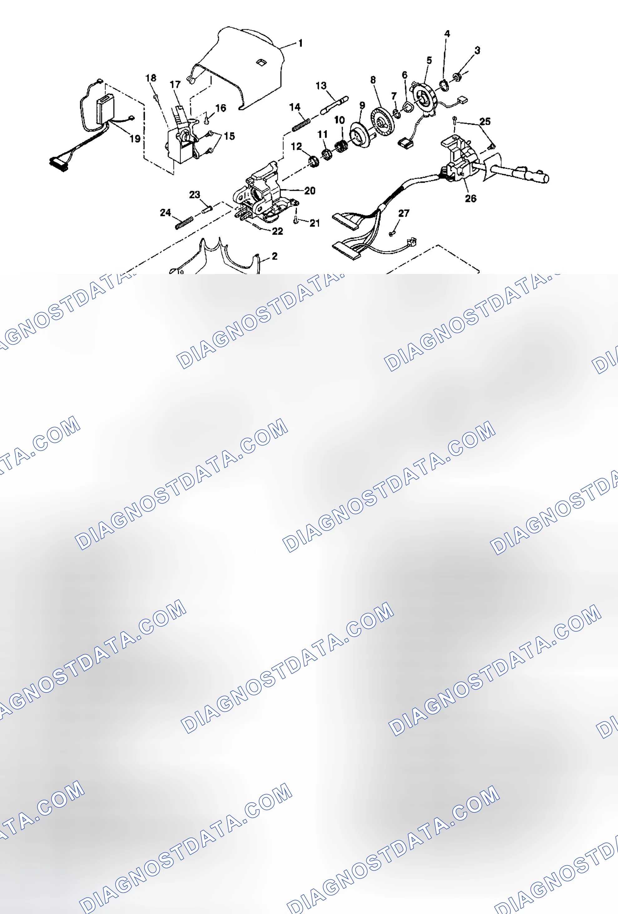 Scheme 2: Steering Column Disassembled View (Floor Shift Lean Shaft)