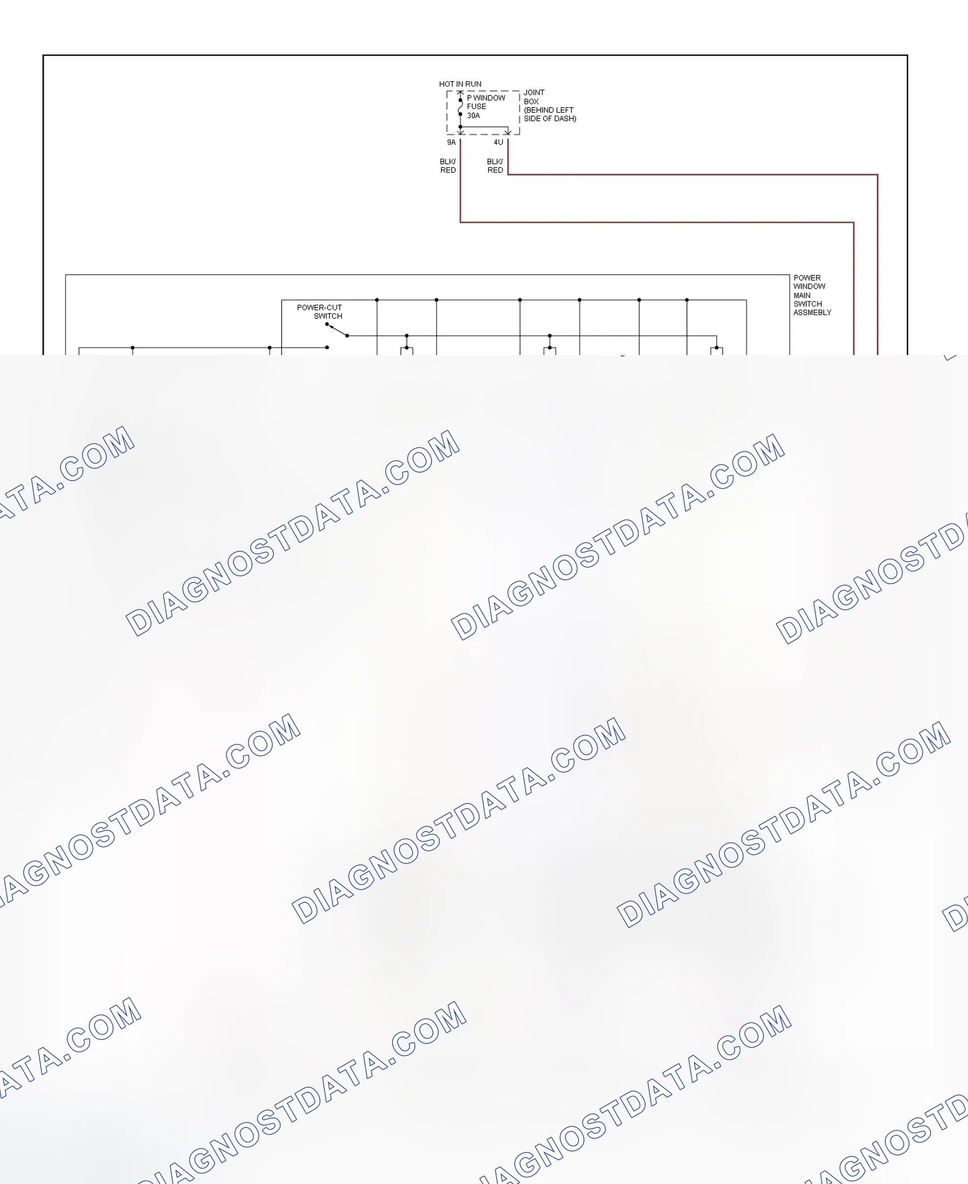 Scheme 7: Power Window System Wiring Diagram (626)