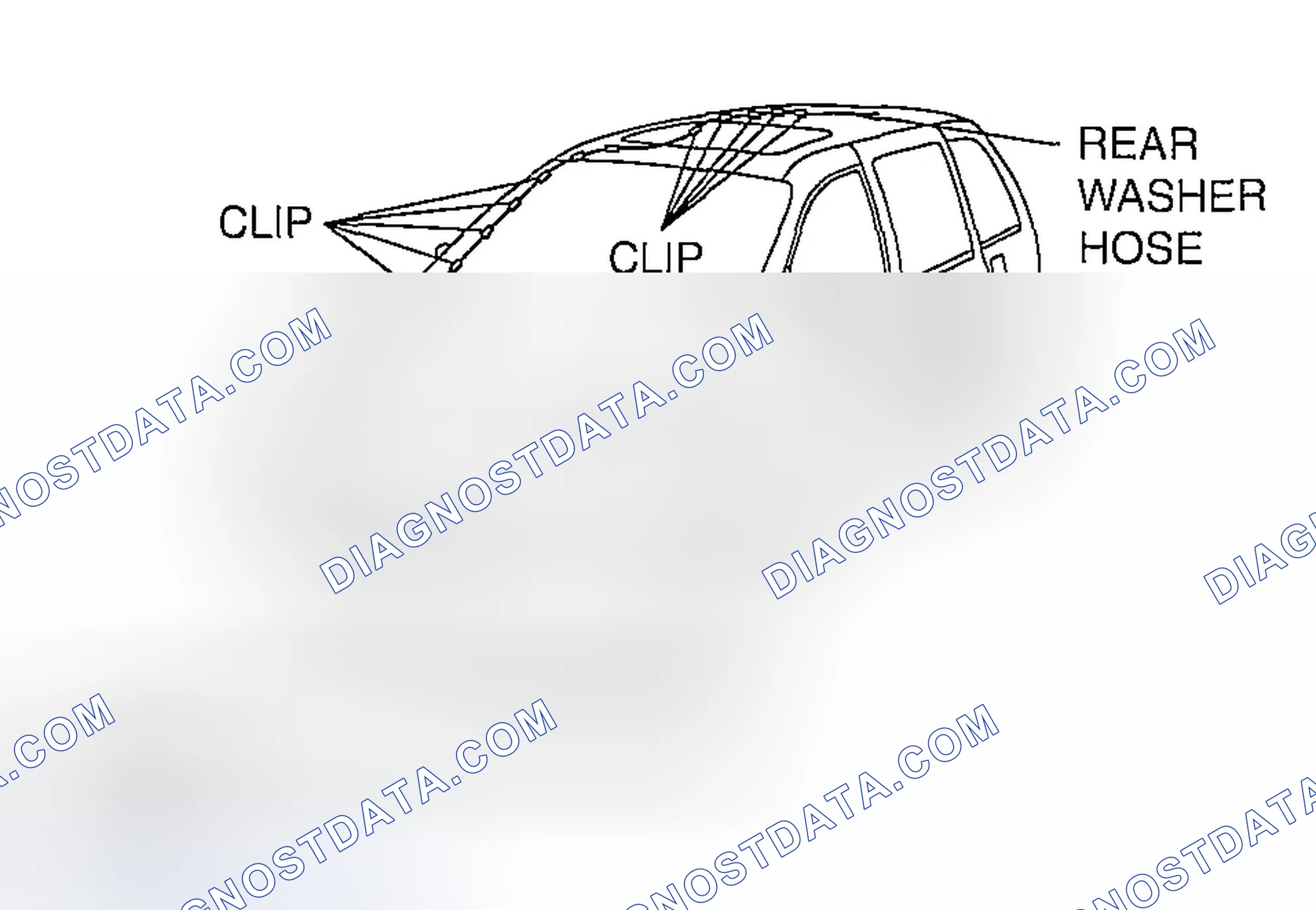 Scheme 42: REAR WASHER HOSE REMOVAL/INSTALLATION