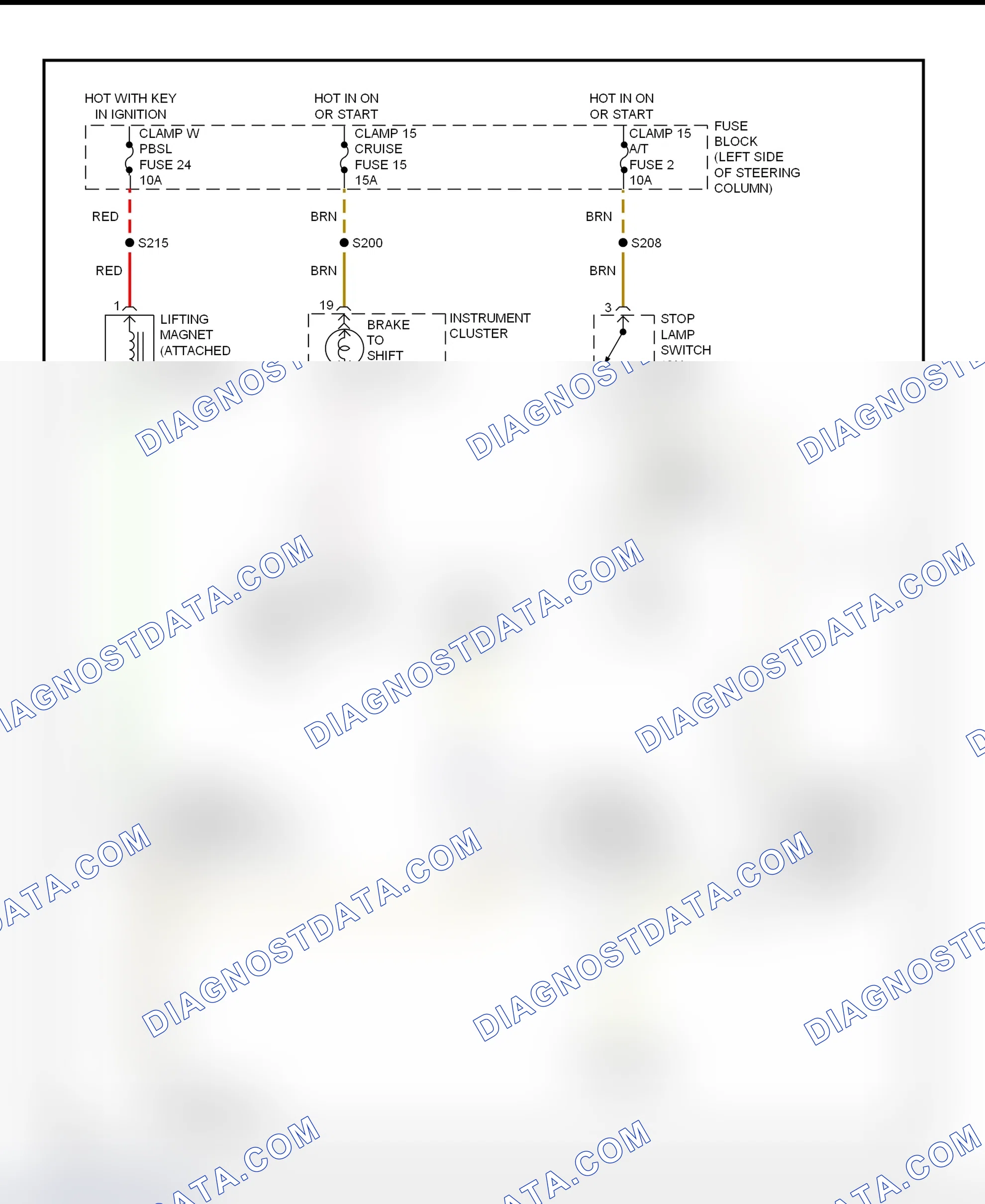 Fig. 33: Shift Interlock System Wiring Diagram (Catera)