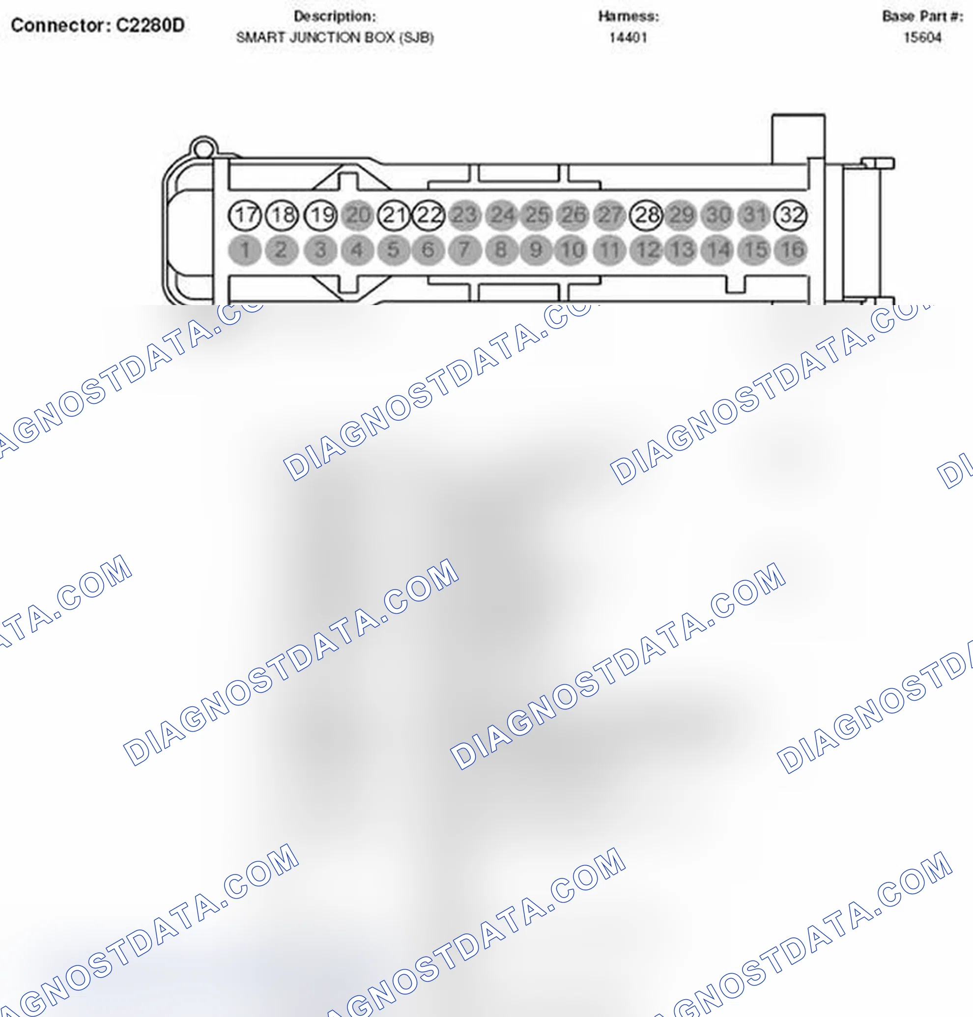 Scheme 316: Smart Junction Box Connector End View (C2280D)