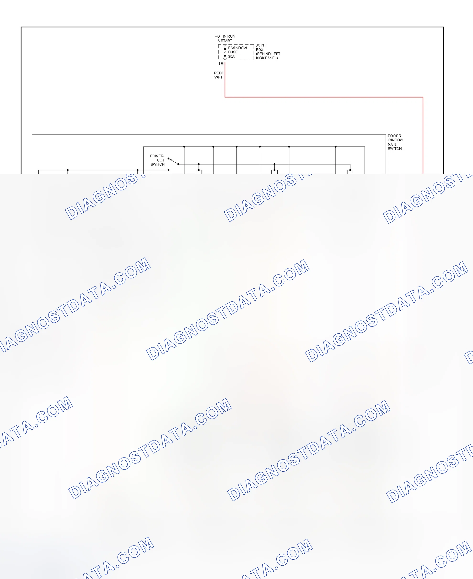 Scheme 6: Power Window System Wiring Diagram (Protege)