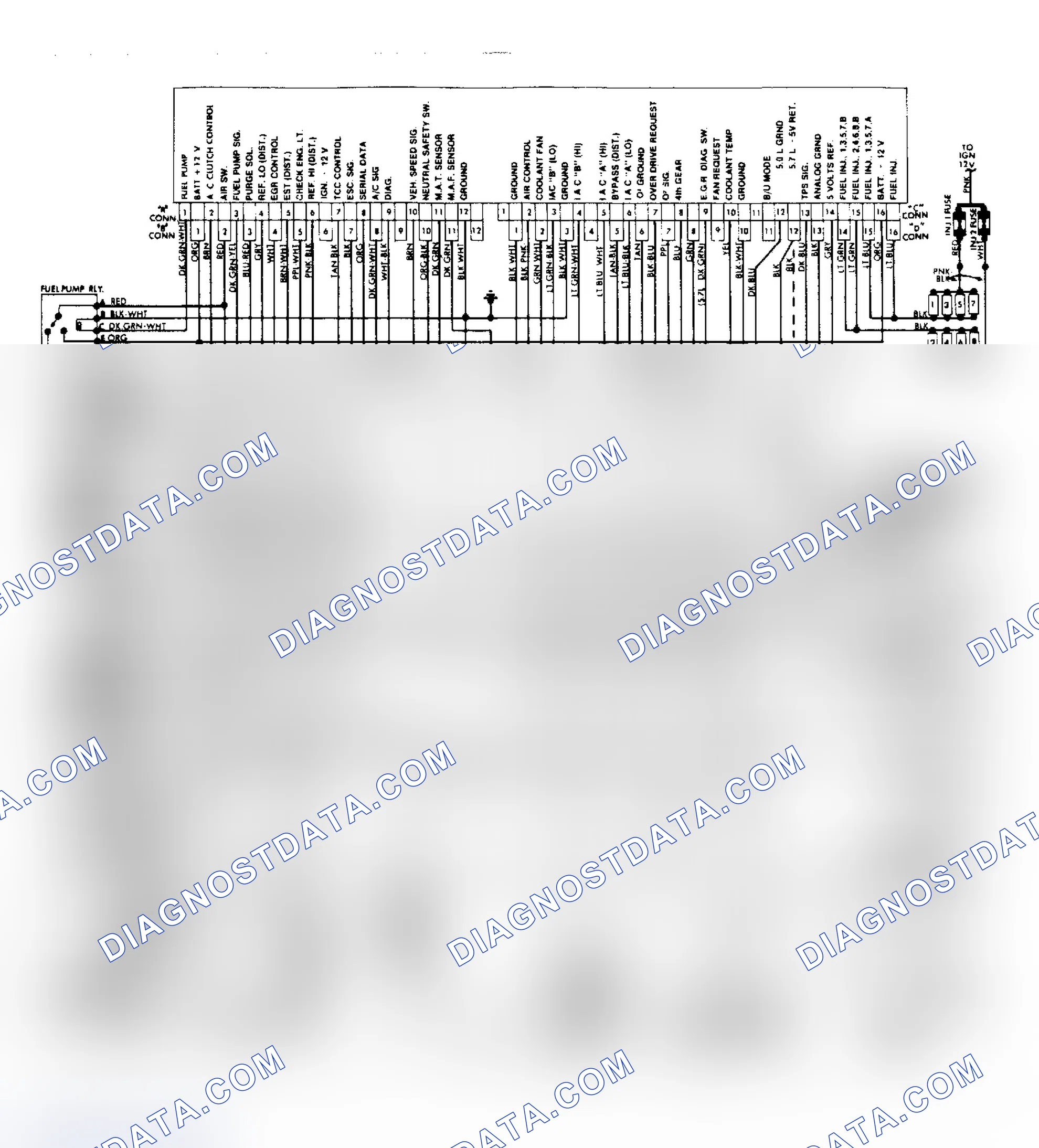 Scheme 43: Wiring Diagram for 5.0L & 5.7L V8 Fuel Injection System
