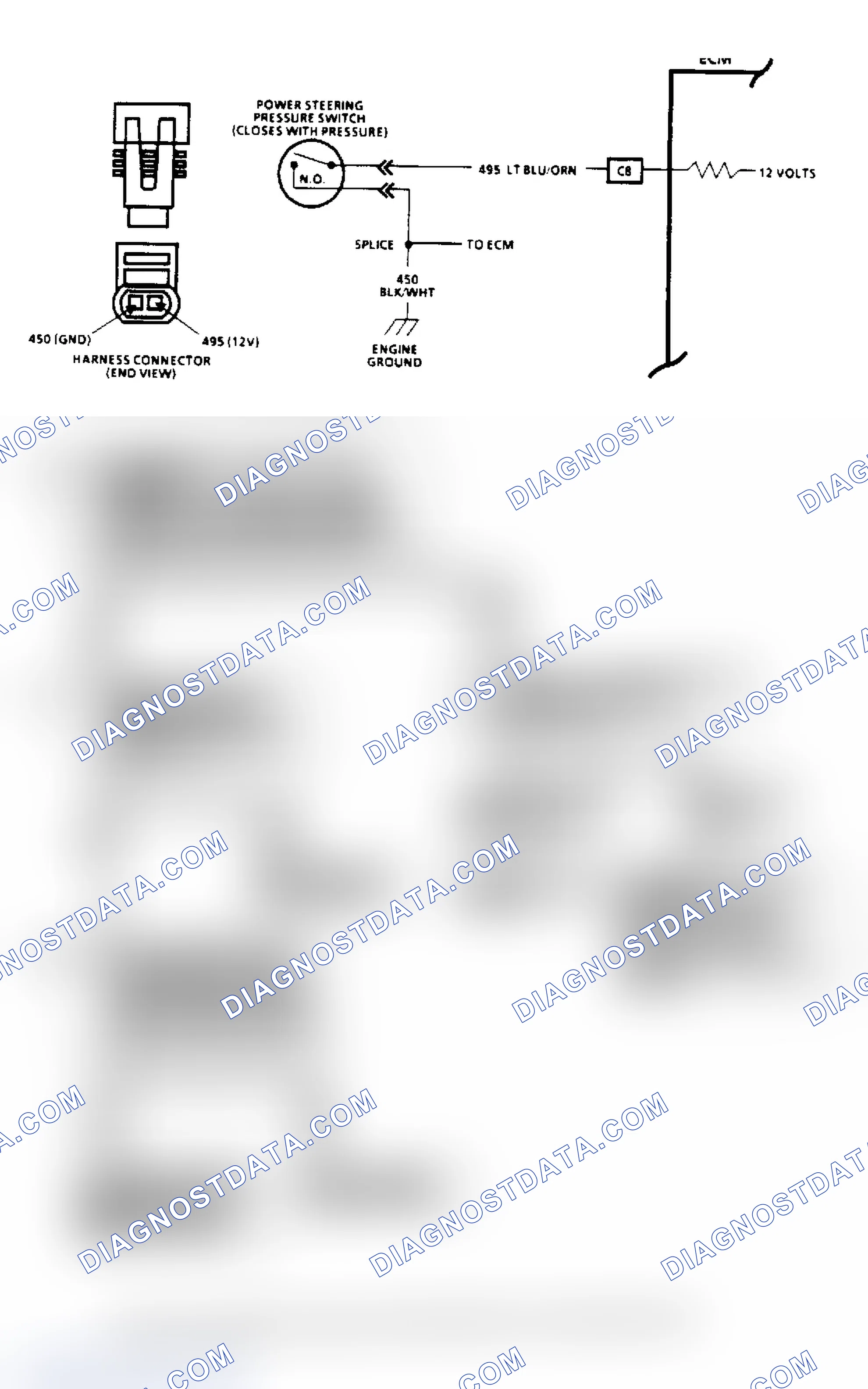 Scheme 113: Power Steering Pressure Switch (2.5L) - Flow Chart & Schematic