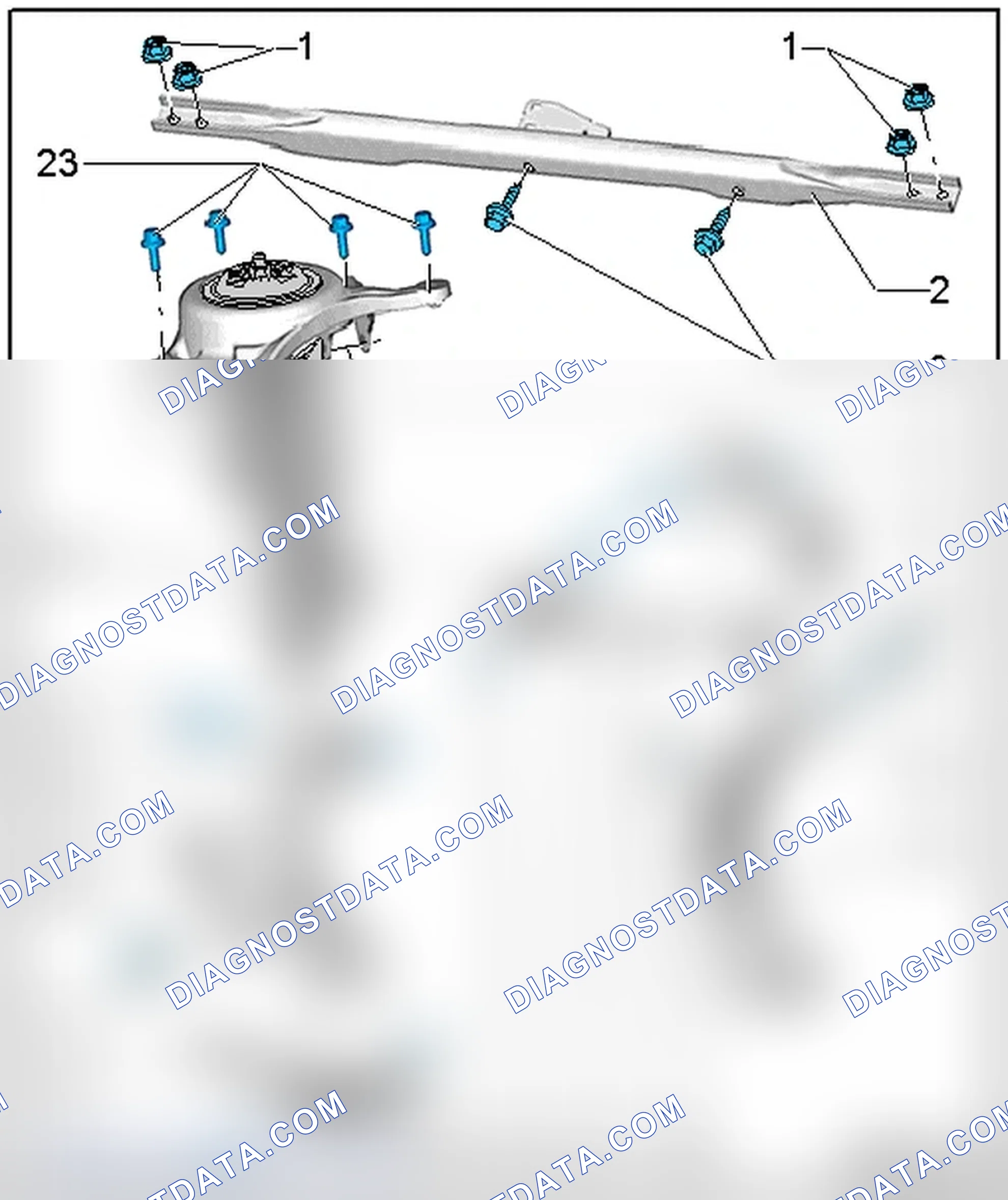 Scheme 150: MOUNTING BRACKET, SHOCK ABSORBER FORK, UPPER CONTROL ARM AND TOWER BRACE OVERVIEW