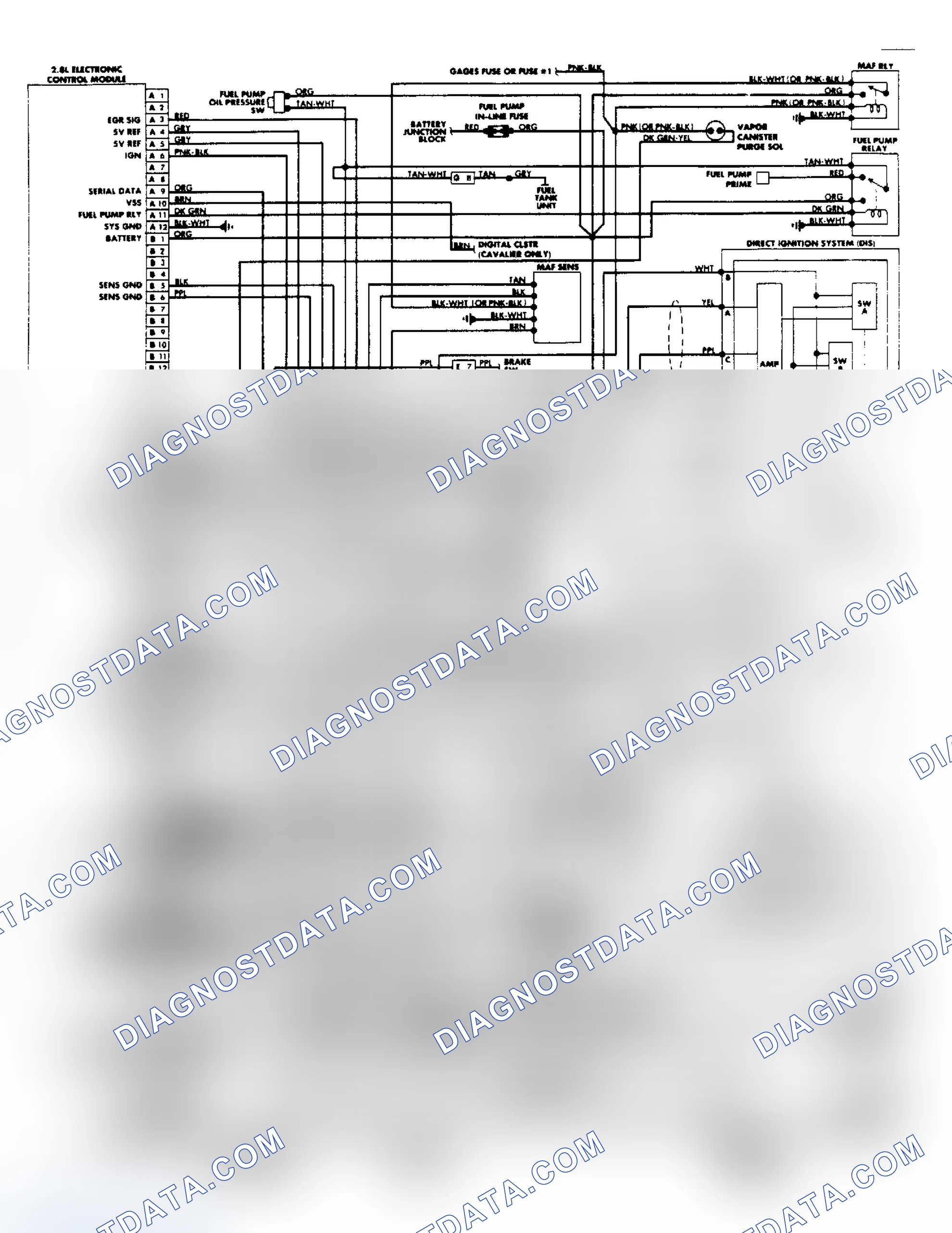 Scheme 33: Wiring Diagram: Cavalier & Firenza 2.8L PFI System