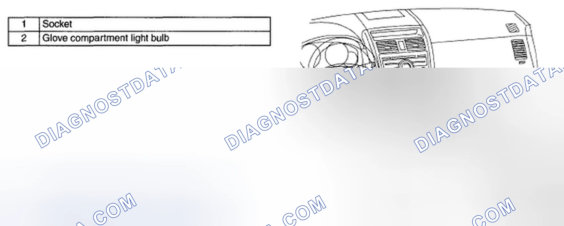 Scheme 76: GLOVE COMPARTMENT LIGHT BULB REMOVAL/INSTALLATION