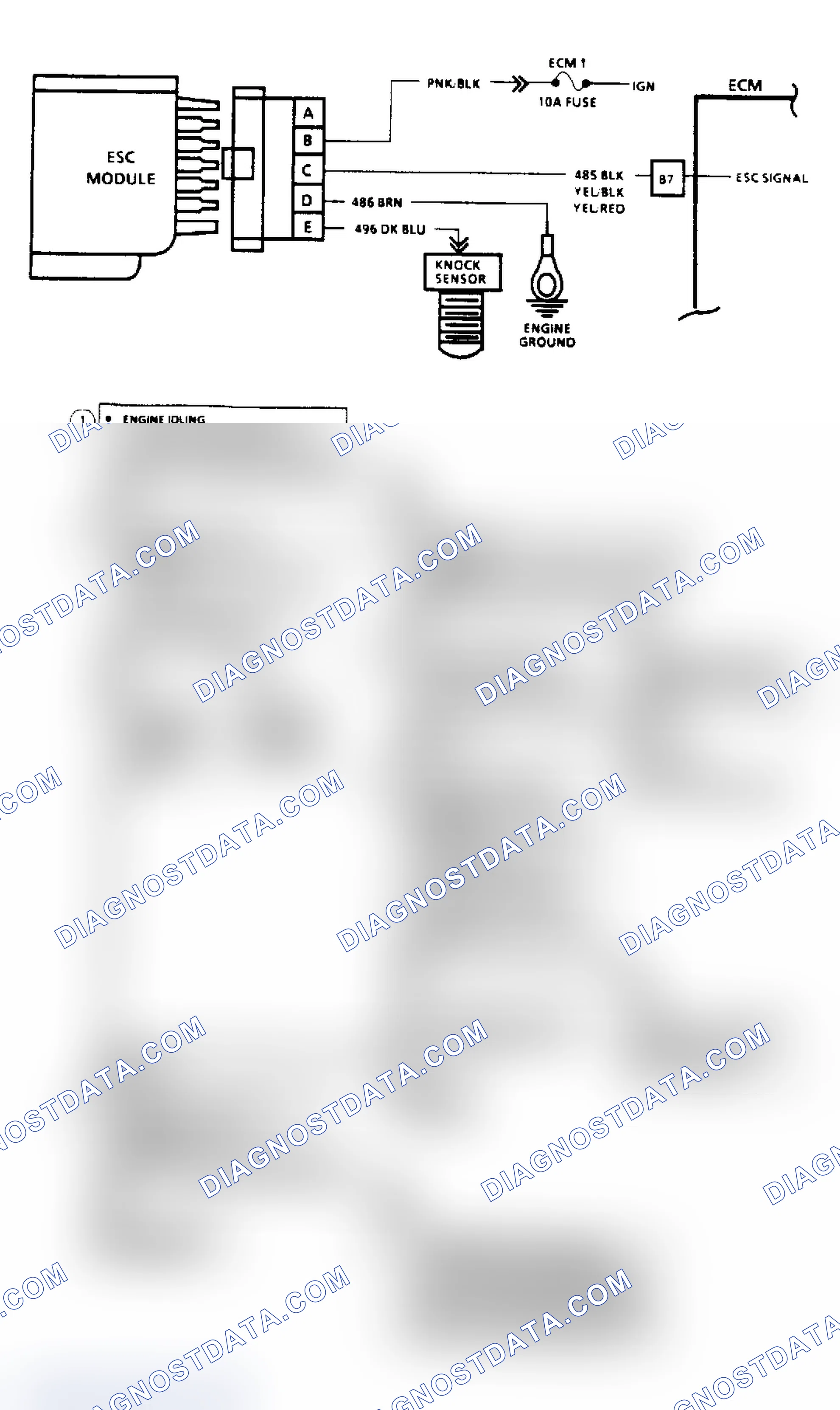 Scheme 73: Code 43, Electronic Spark Control (2.8L, 4.3L, 5.0L & 5.7L Engines) Flow Chart & Schematic