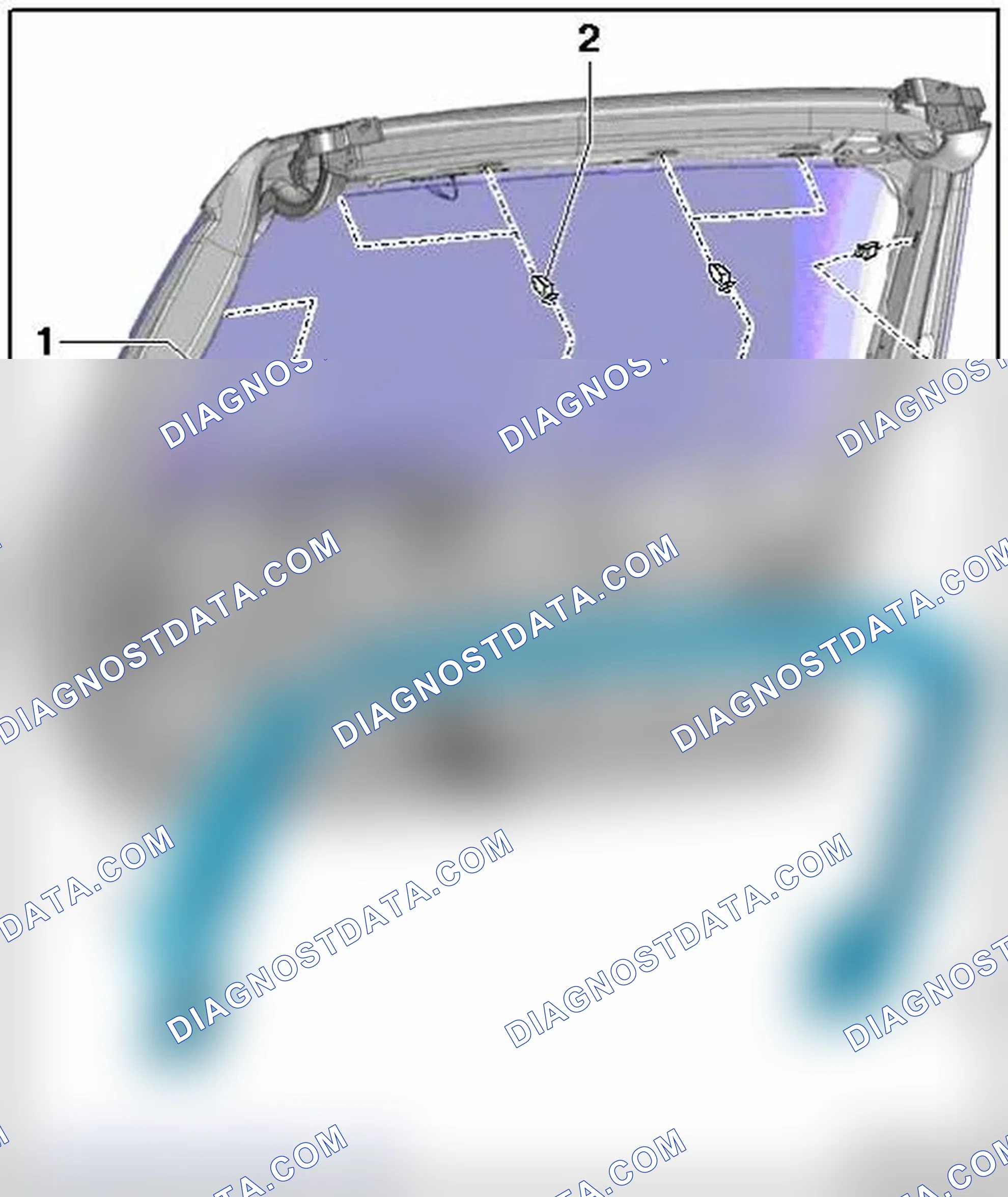 Scheme 174: REAR LID TRIM PANEL, UPPER OVERVIEW