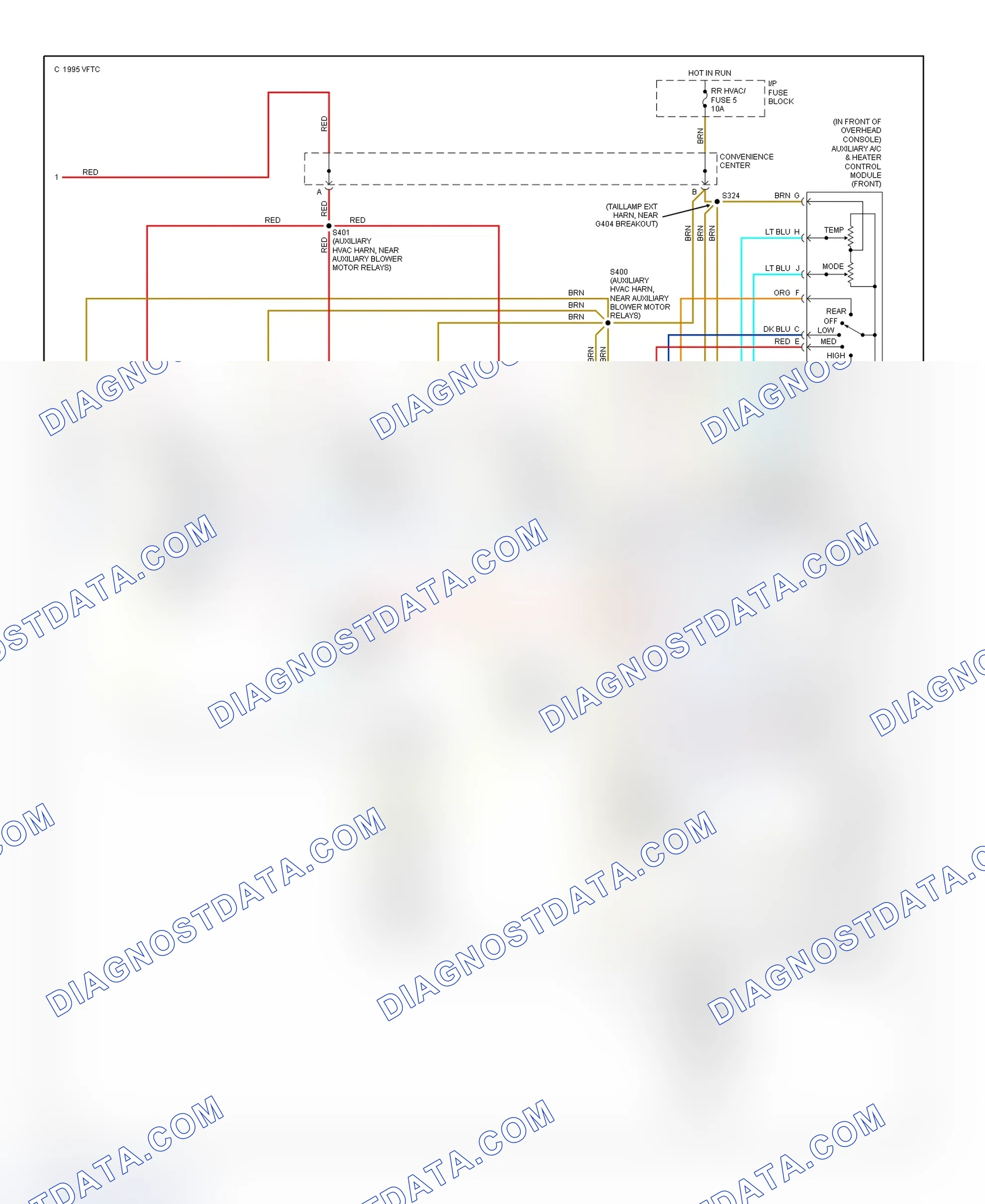 Scheme 18: Rear (Auxiliary) A/C-Heater System Wiring Diagram (Suburban, Tahoe & Yukon - Diesel - 2 Of 2)