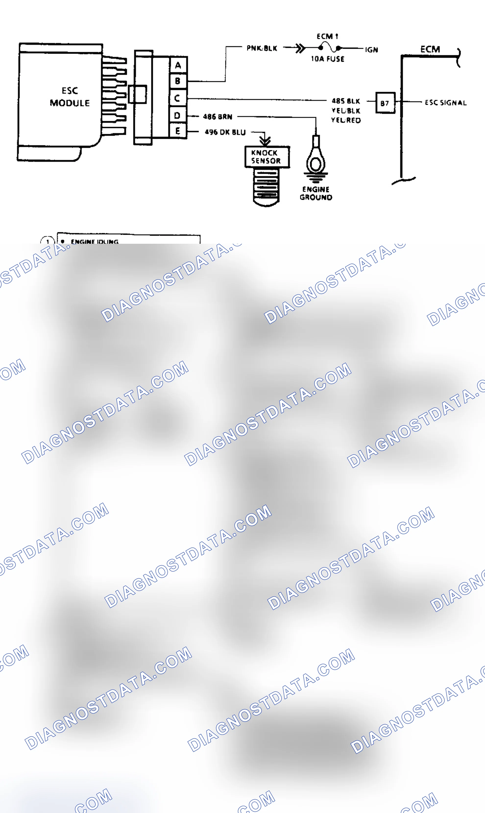 Scheme 73: Code 43, Electronic Spark Control (2.8L, 4.3L, 5.0L & 5.7L Engines) Flow Chart & Schematic