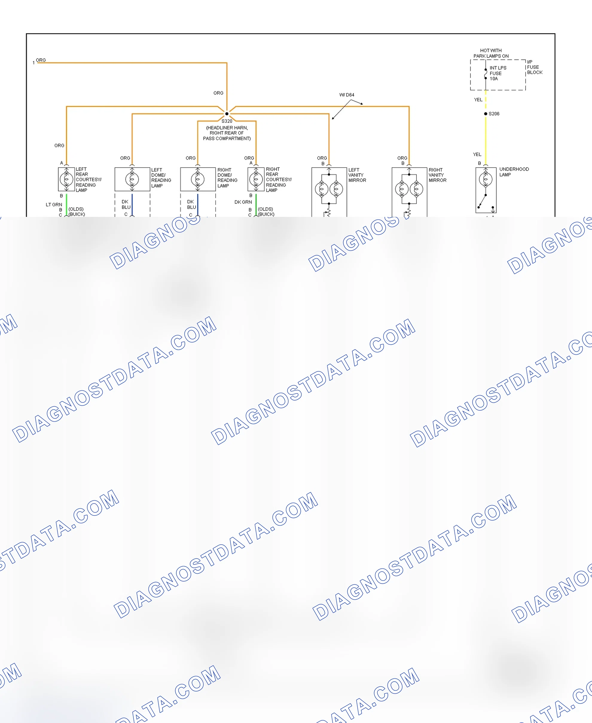 Scheme 8: Illumination/Interior Lights Wiring Diagram (Aurora - 2 Of 3)