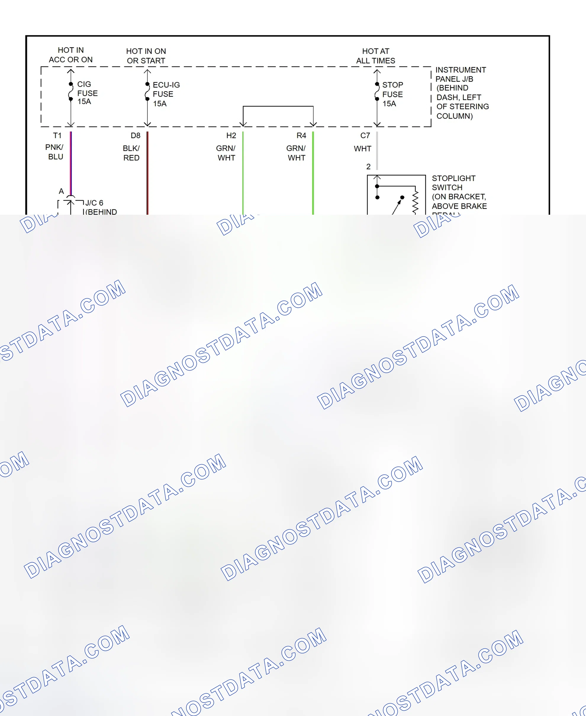 Scheme 298: Shift Interlock System Wiring Diagram (2001 - Toyota Camry 2.2L & 3.0L)