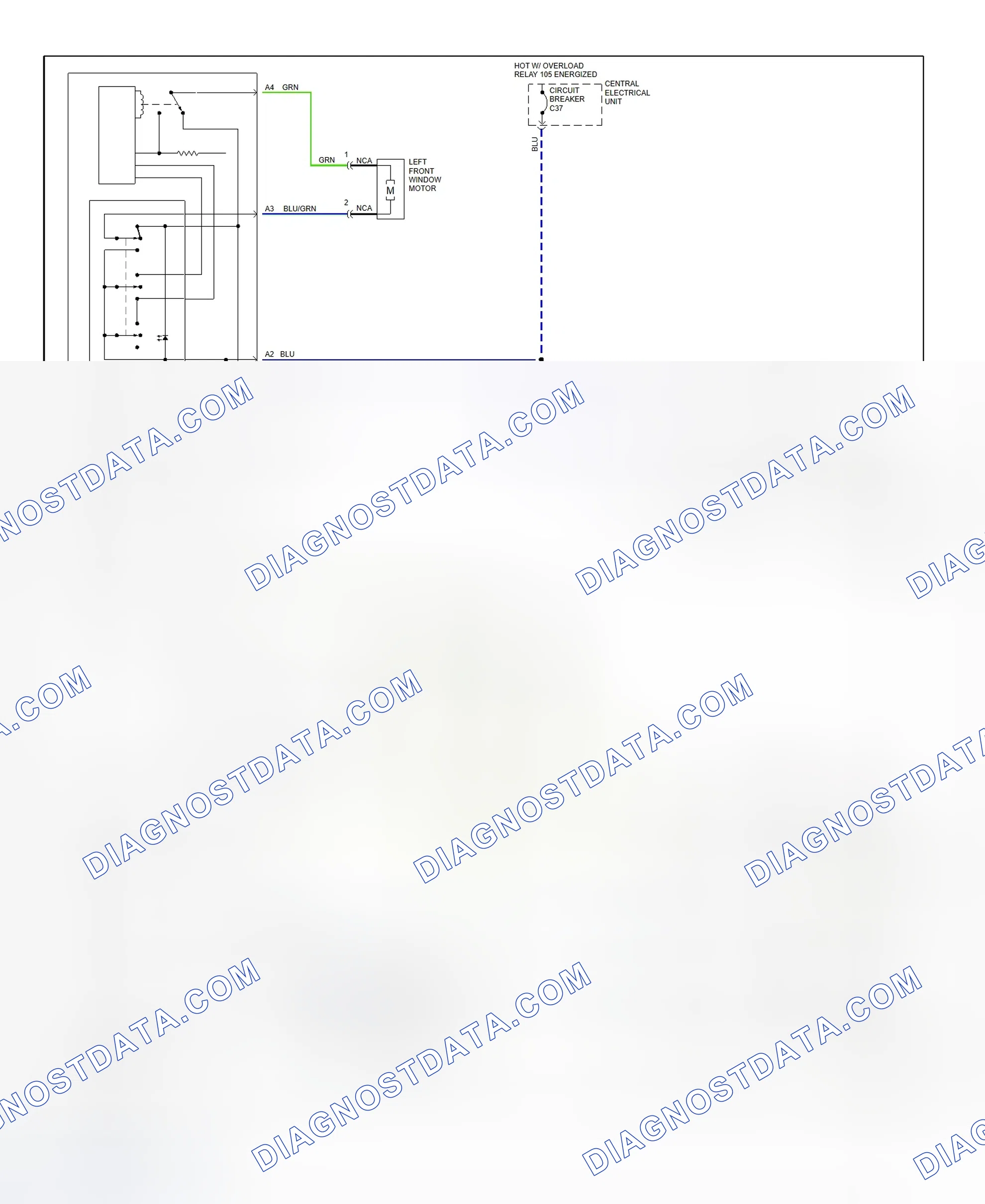 Scheme 10: Power Window System Wiring Diagram (S70 & V70)