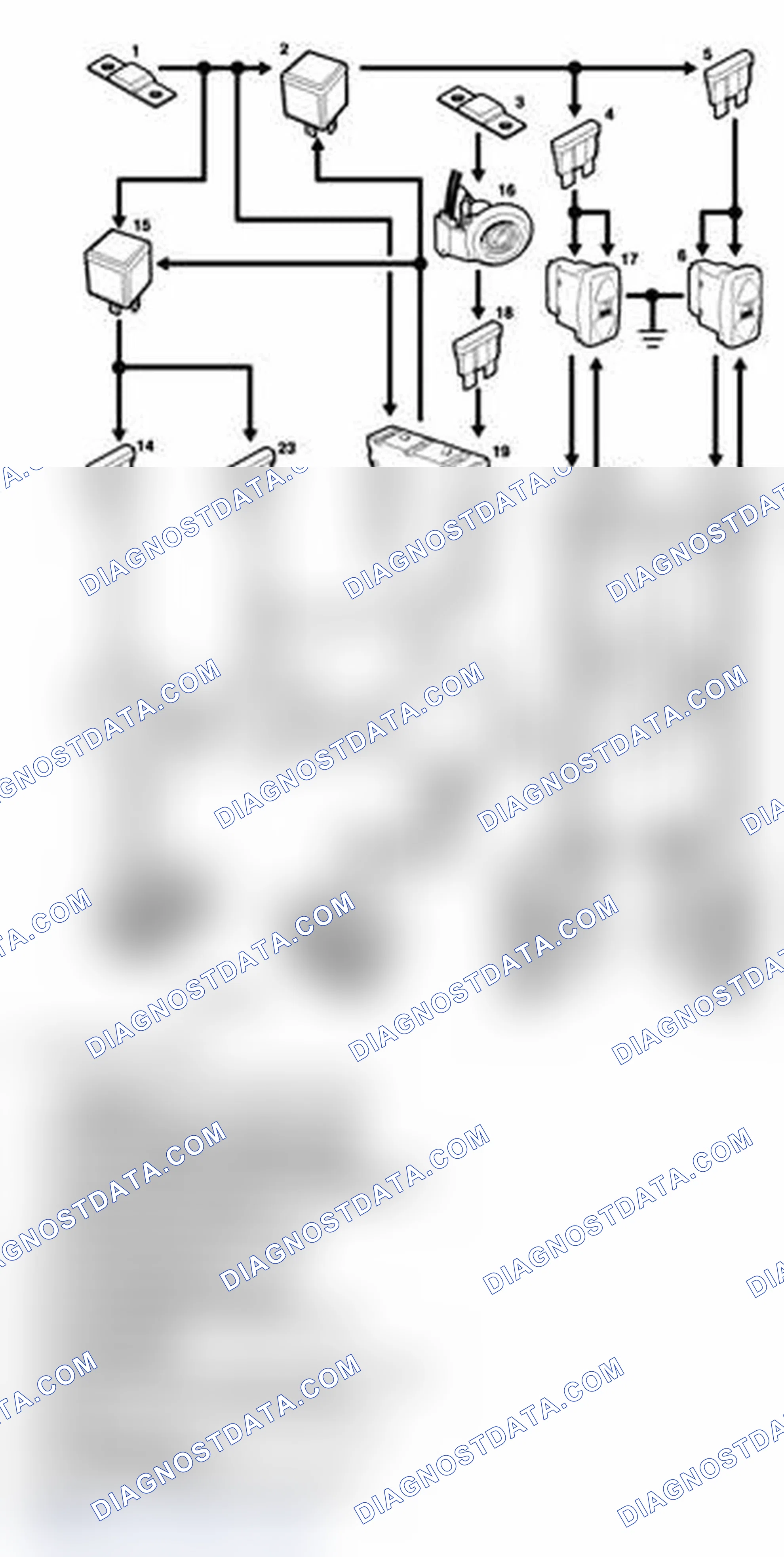 Scheme 15: SIDE DOOR WINDOW NETWORK DIAGRAM - UP TO 2004 MODEL YEAR