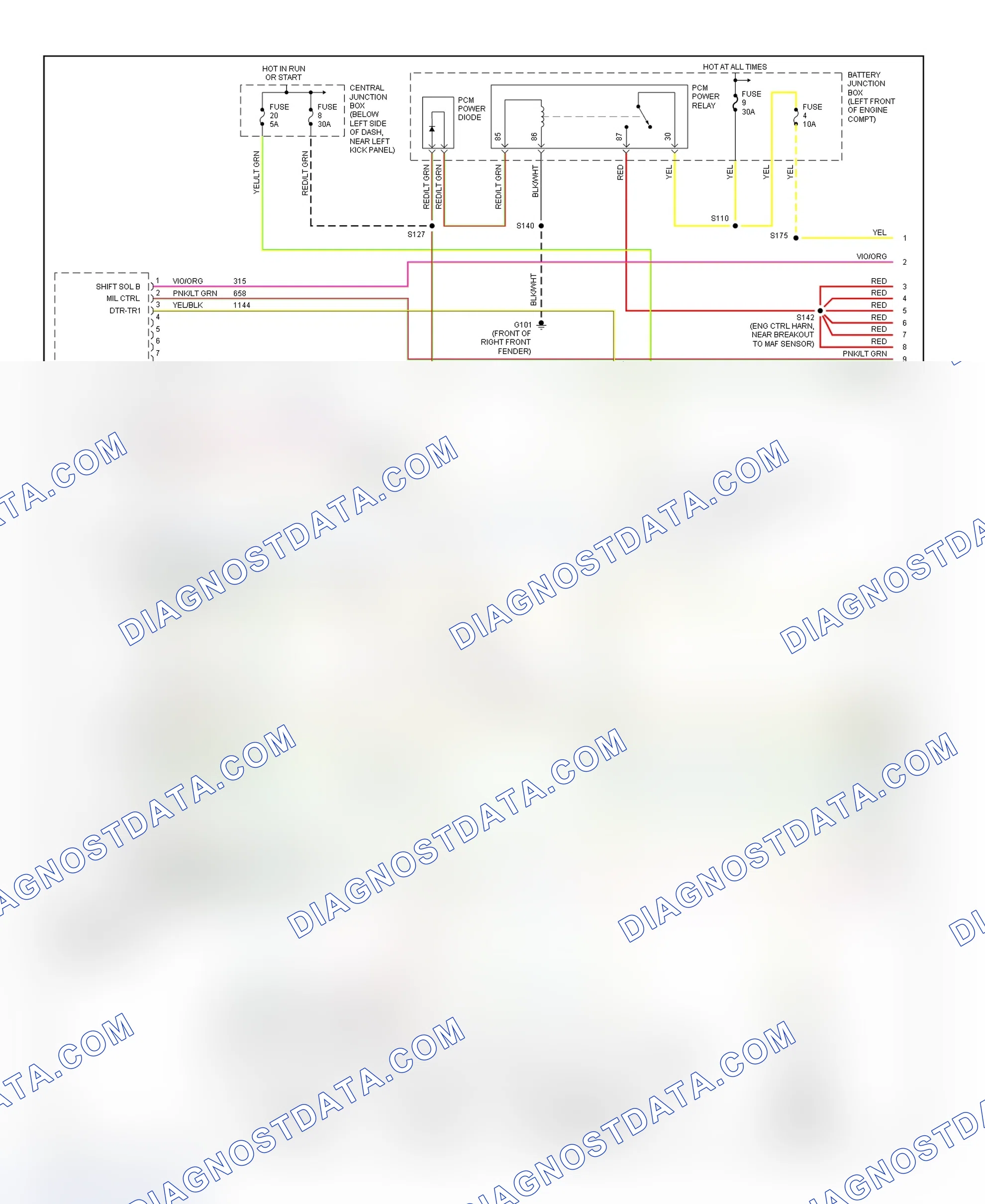 Scheme 24: PCM Wiring Diagram (Econoline - E150 & E250 - 4.2L - 1 Of 4)