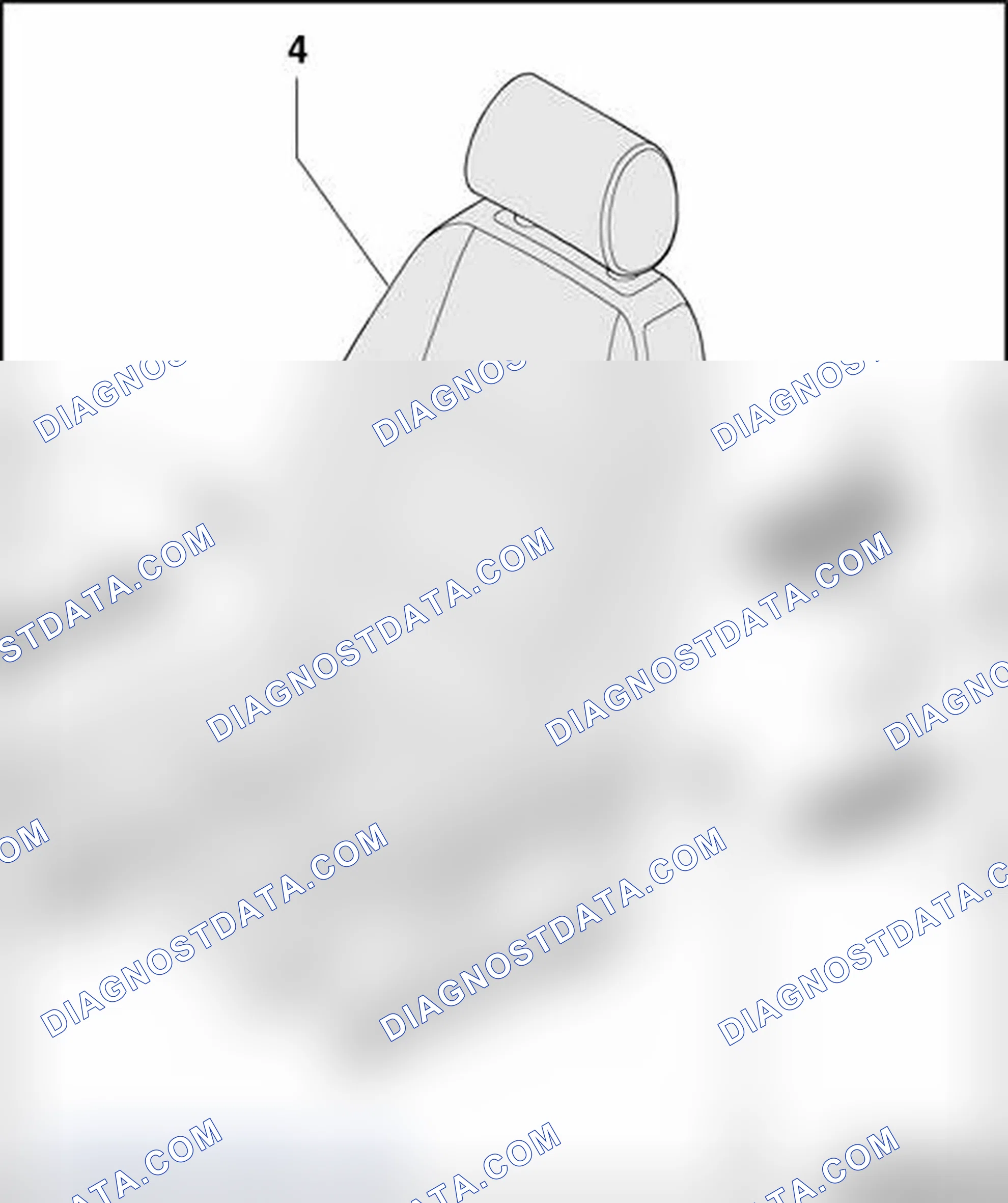 Scheme 186: Removing and installing rear rail cover for front seat
