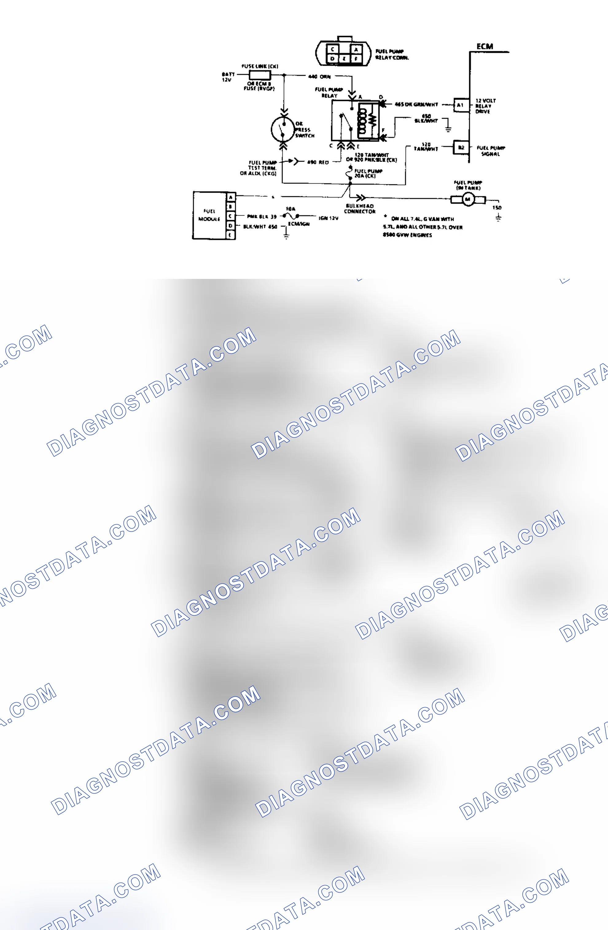 Scheme 119: Chart A5, Fuel Pump Relay Ckt. ("C", "K", "G" & "P" Series)