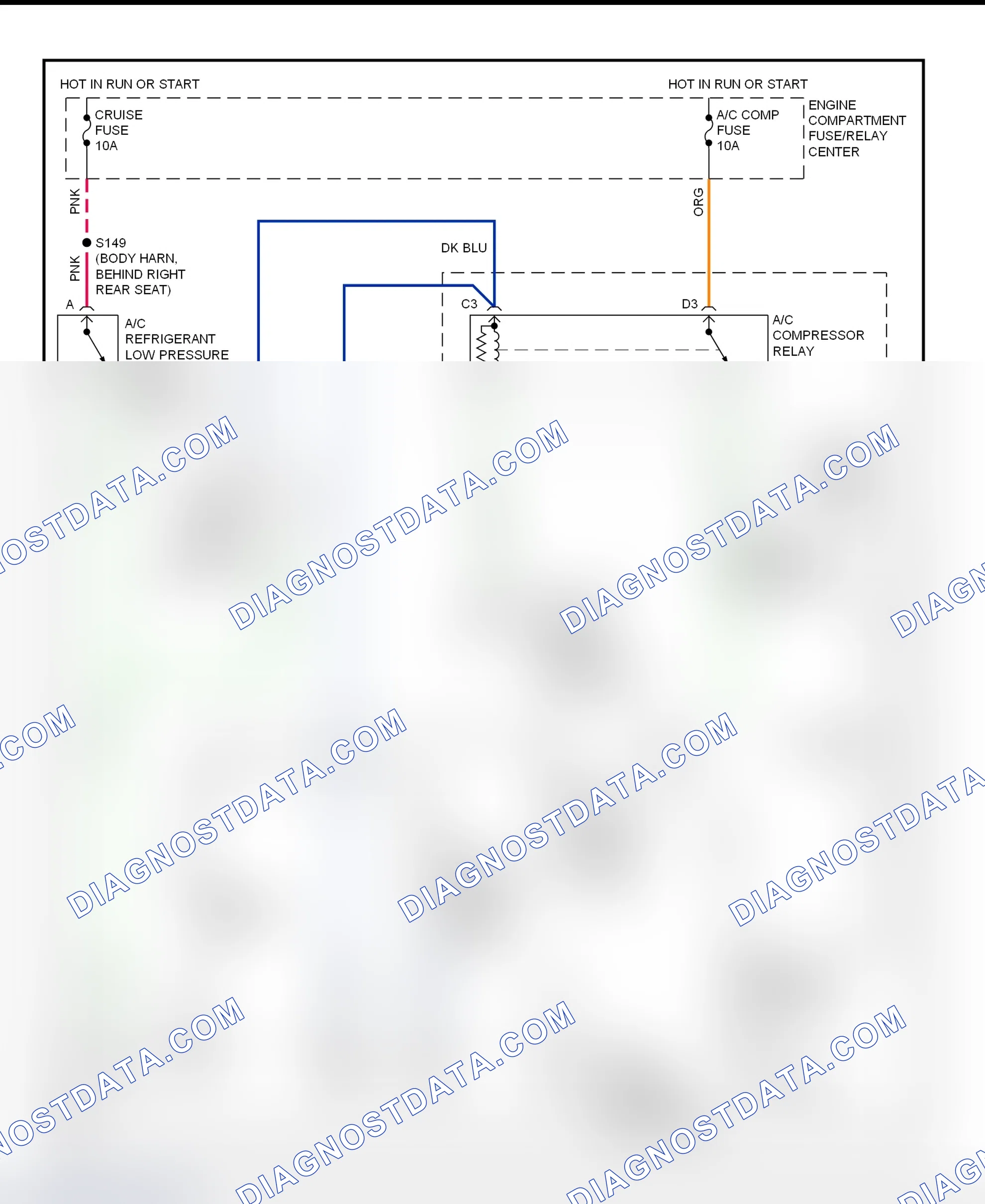 Scheme 15: A/C Compressor Clutch Control Circuit Wiring Diagram (DeVille & Eldorado)