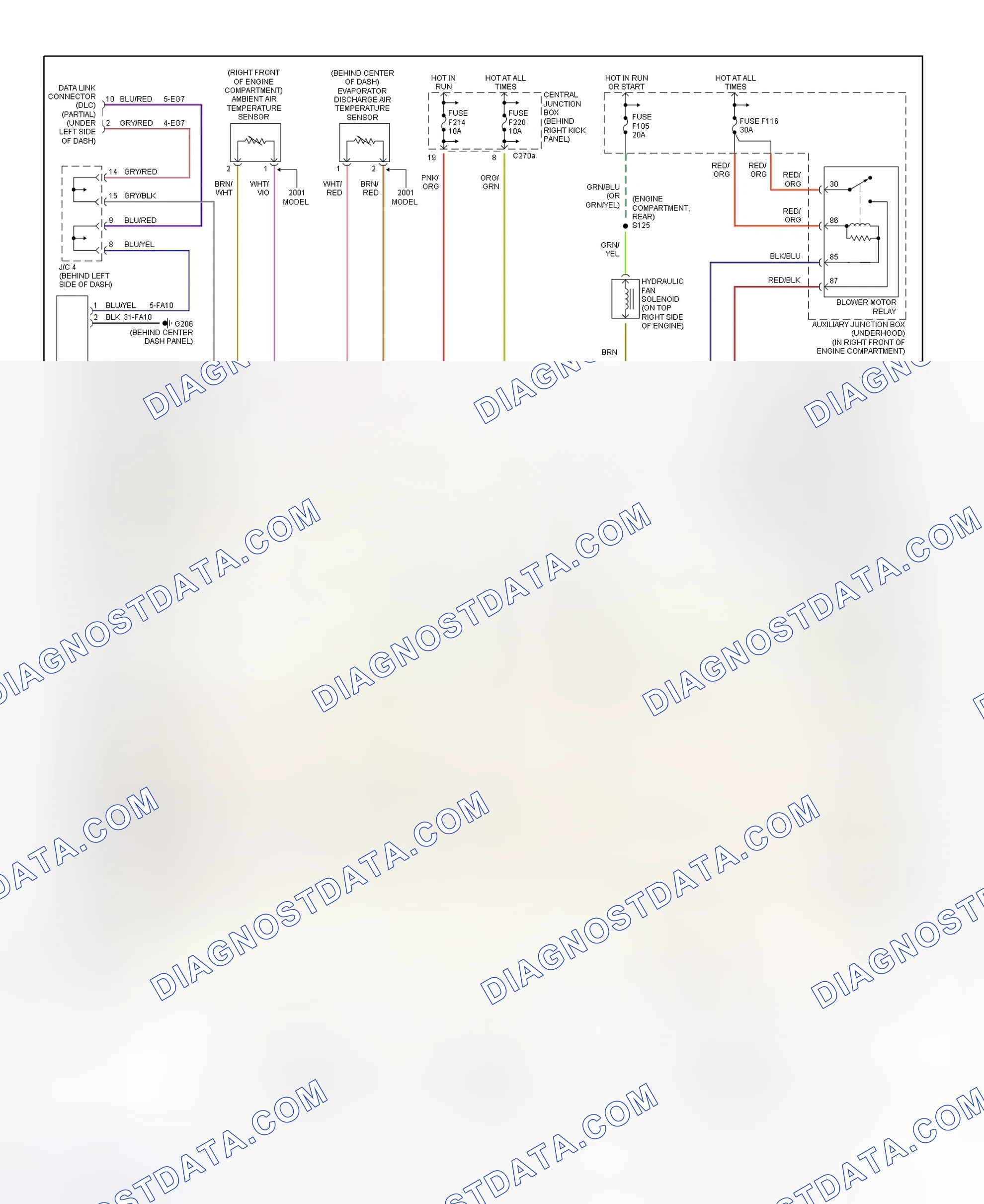 Scheme 21: Automatic A/C-Heater System Wiring Diagram (2000-01 LS - 1 Of 2)