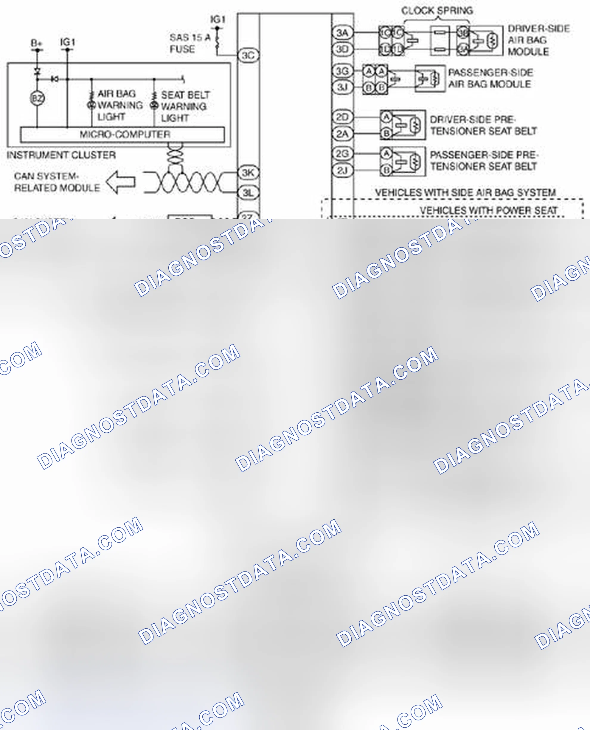 Scheme 235: Air Bag System Wiring Diagram [Standard Deployment Control System] - Vehicles Without DSC