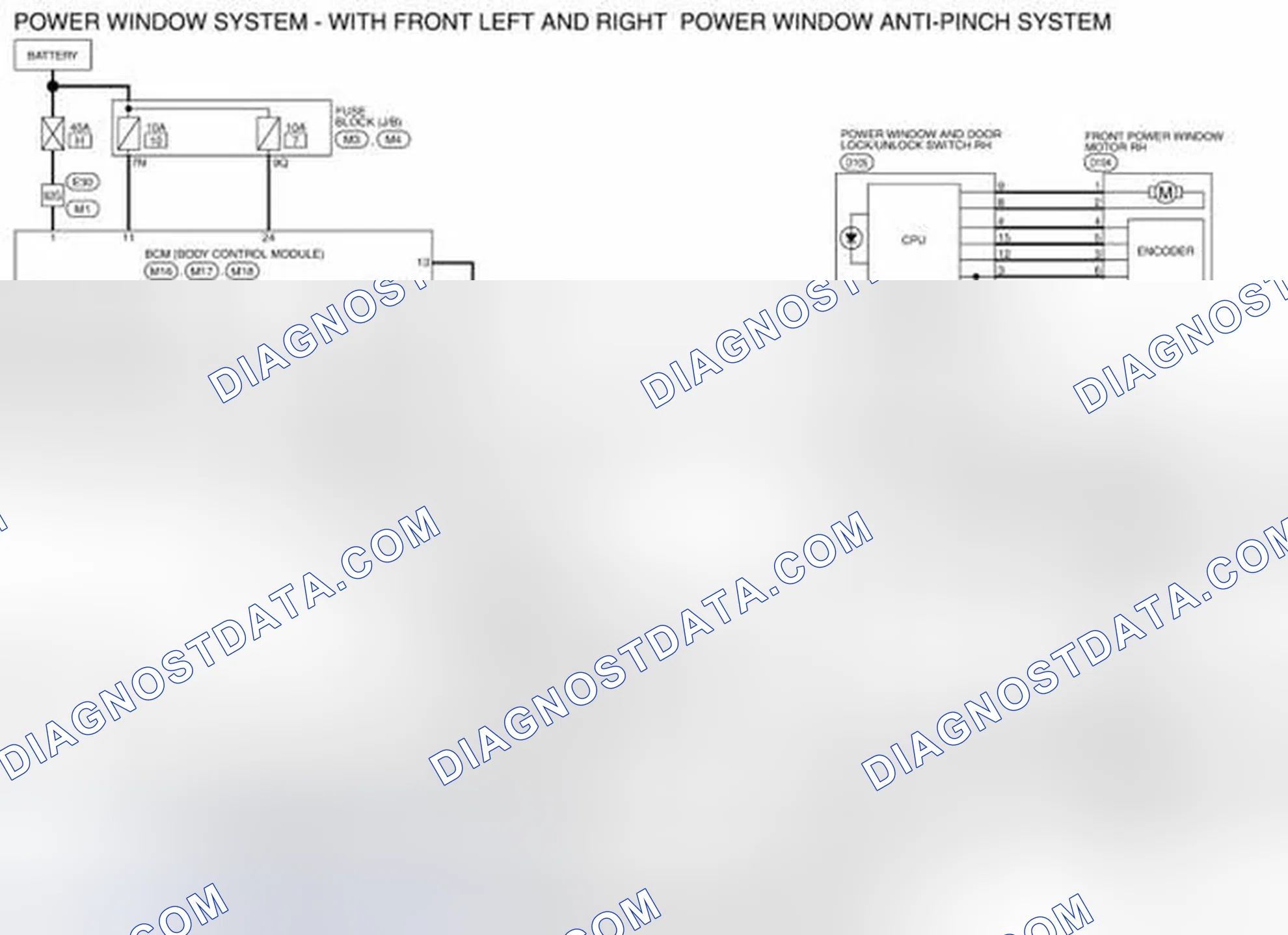 Scheme 55: Wiring Diagram - With Front Left And Right Power Window Anti-Pinch System