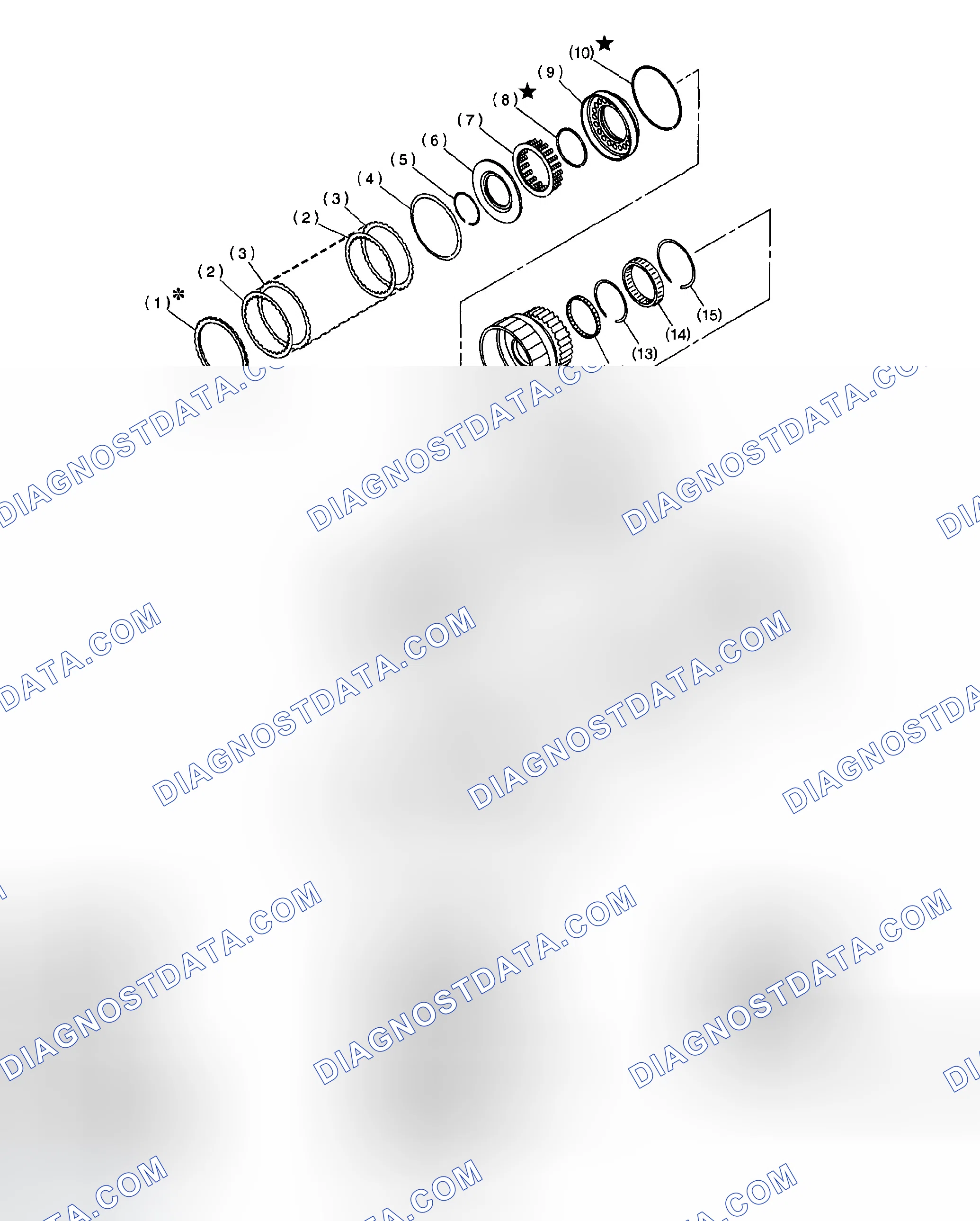 Scheme 1168: Exploded View Of Low Clutch - Low Brake & Reverse Brake