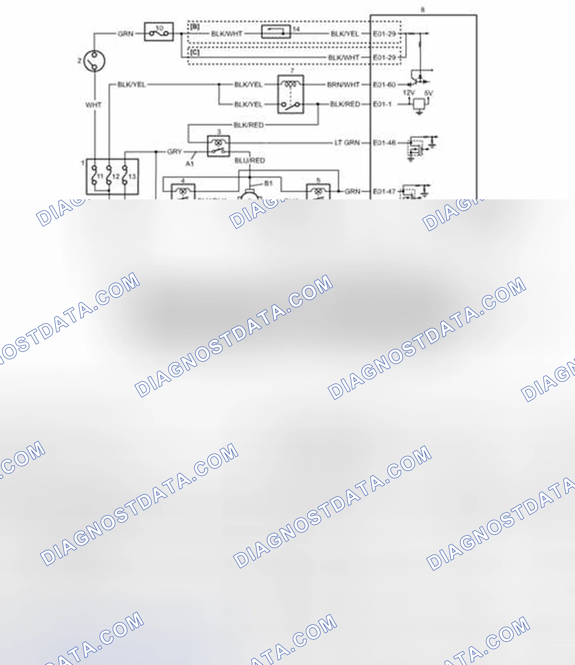 Scheme 28: Radiator Cooling Fan Control System Circuit Diagram