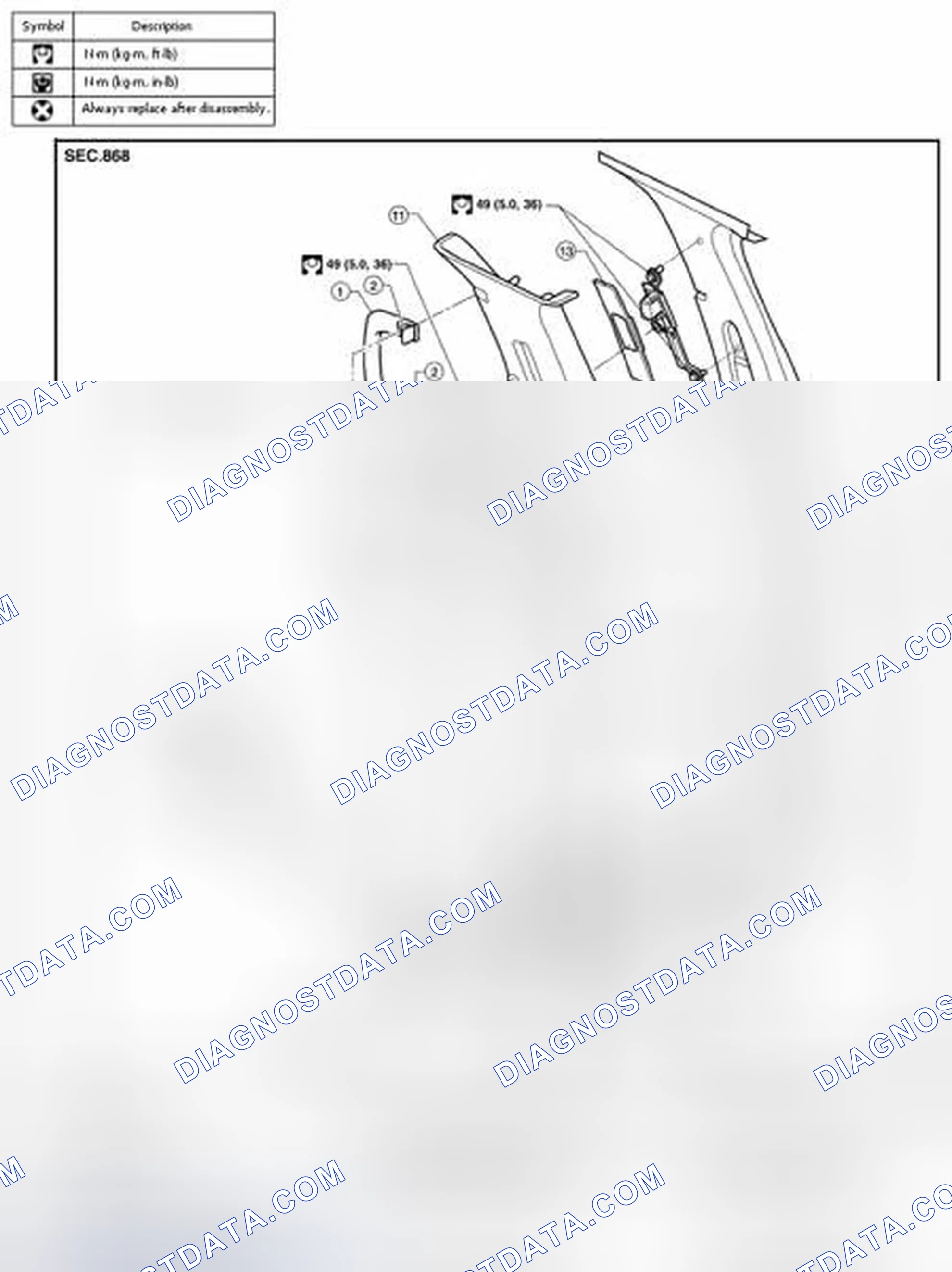 Scheme 1: Removal and Installation of Front Seat Belt