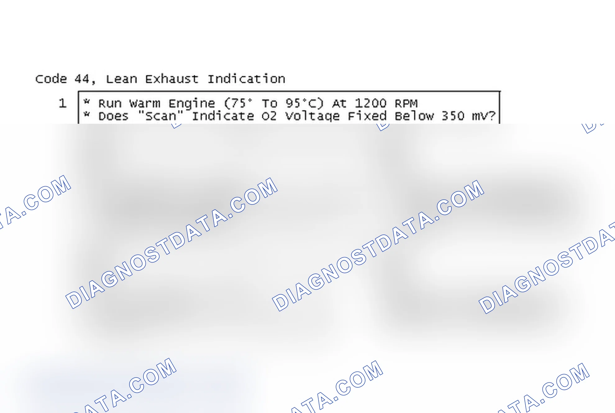Scheme 99: Code 44, Lean Exhaust Indication