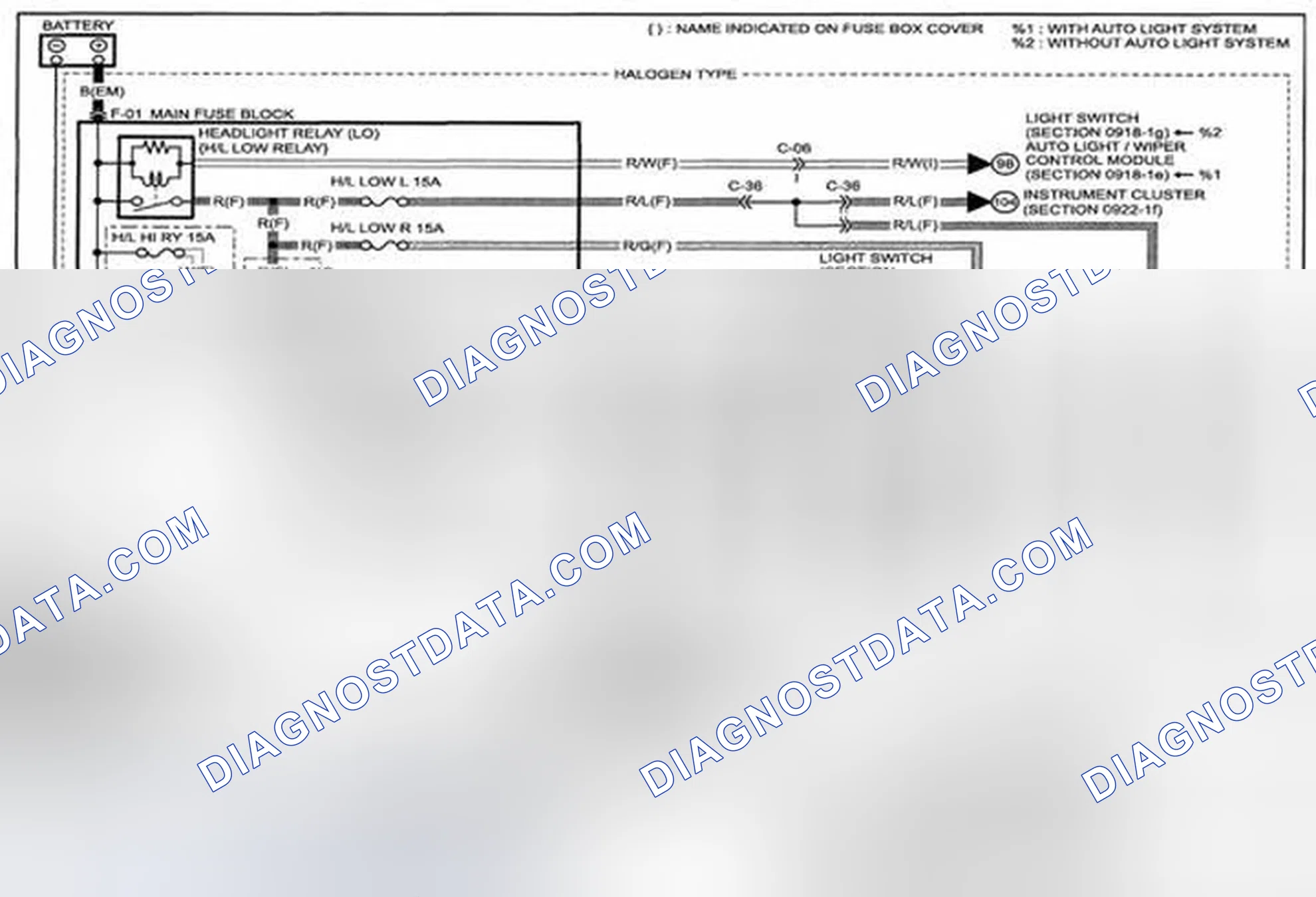 Scheme 236: Headlight Wiring Diagram - 0918-2a (1 Of 2)