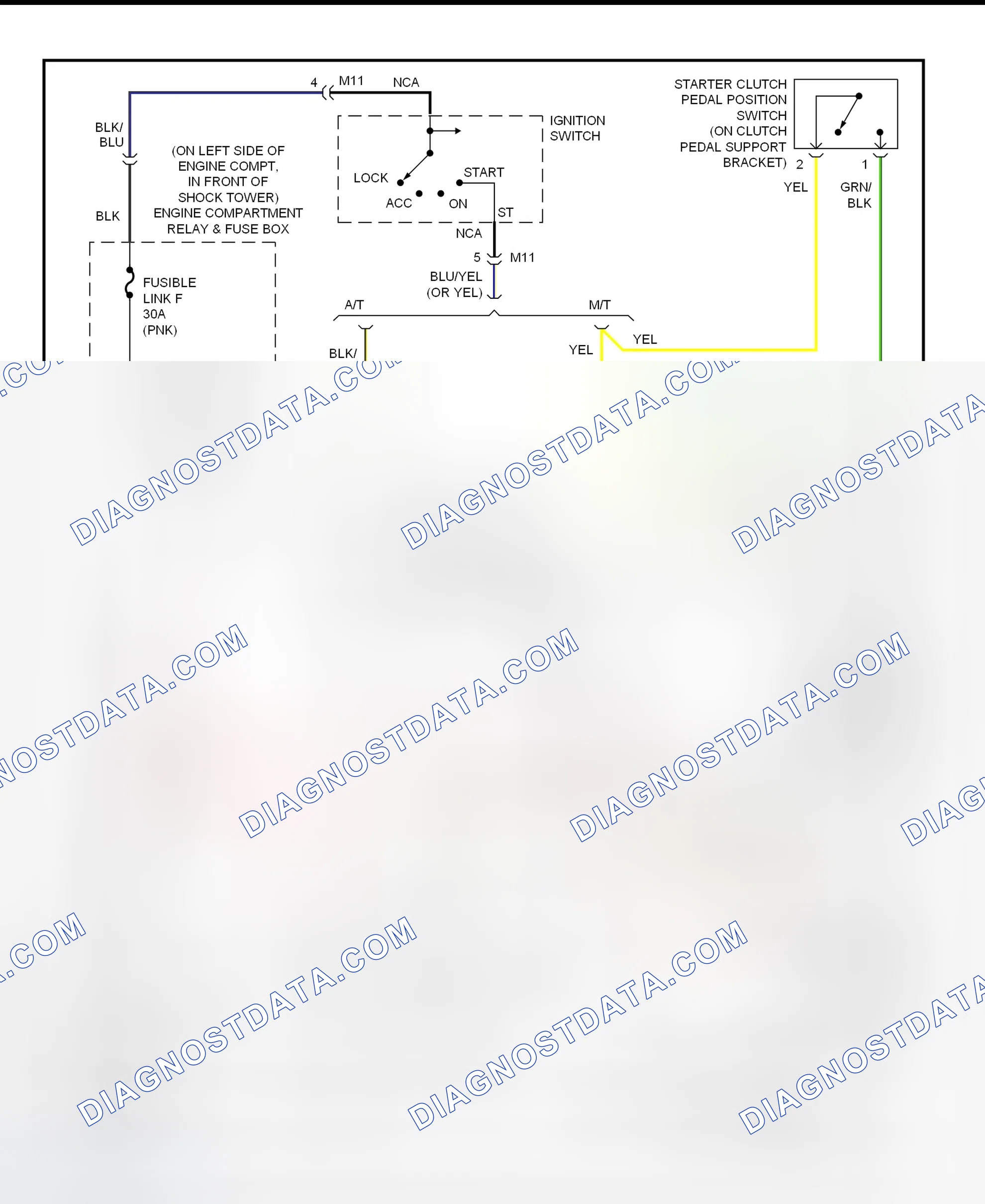 Scheme 1: Starting System Wiring Diagram (Accent - USA)