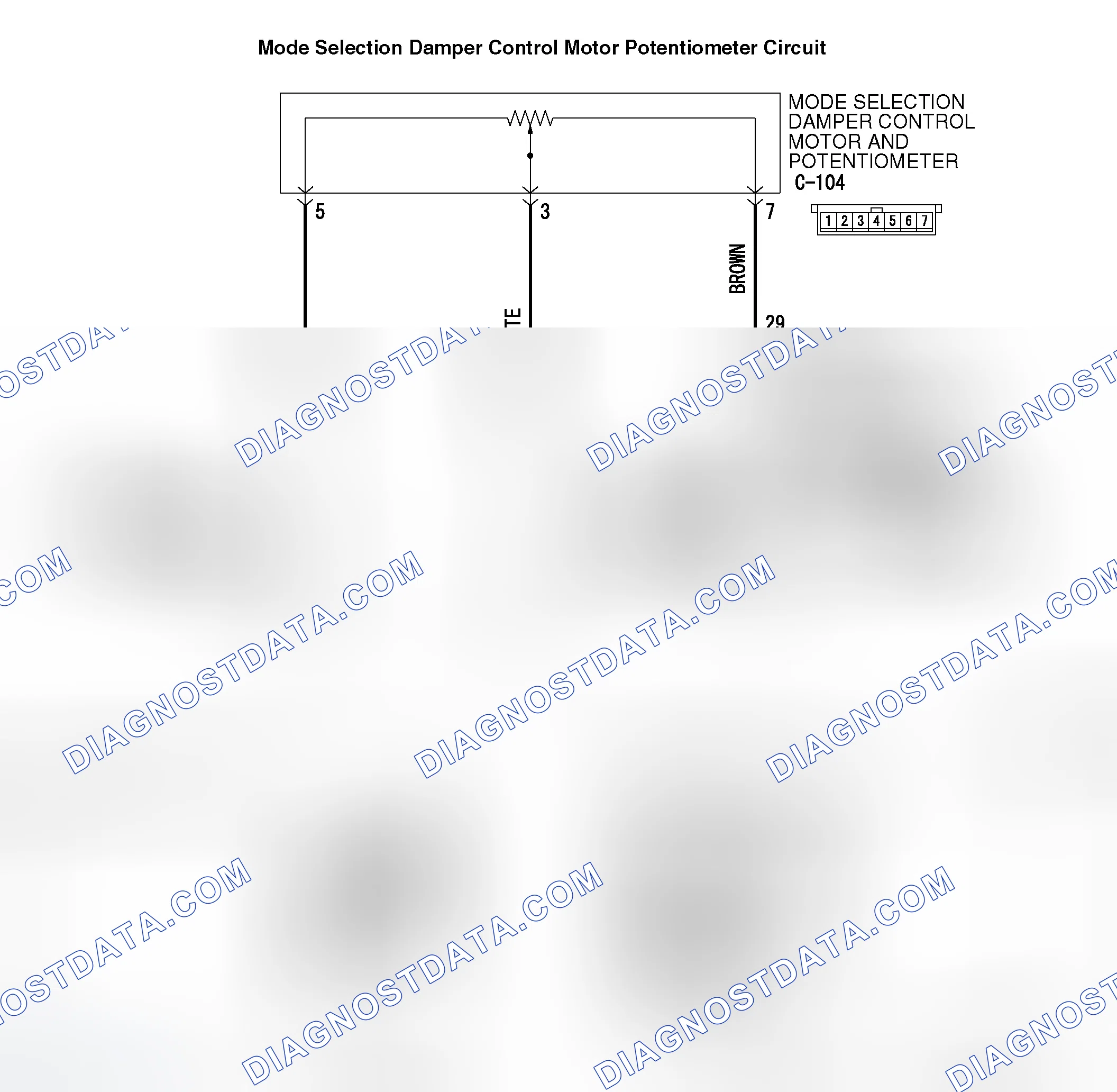 Scheme 146: DTC B1061: MODE SELECTION DAMPER CONTROL MOTOR AND POTENTIOMETER (POTENTIOMETER SYSTEM SHORTED TO IT