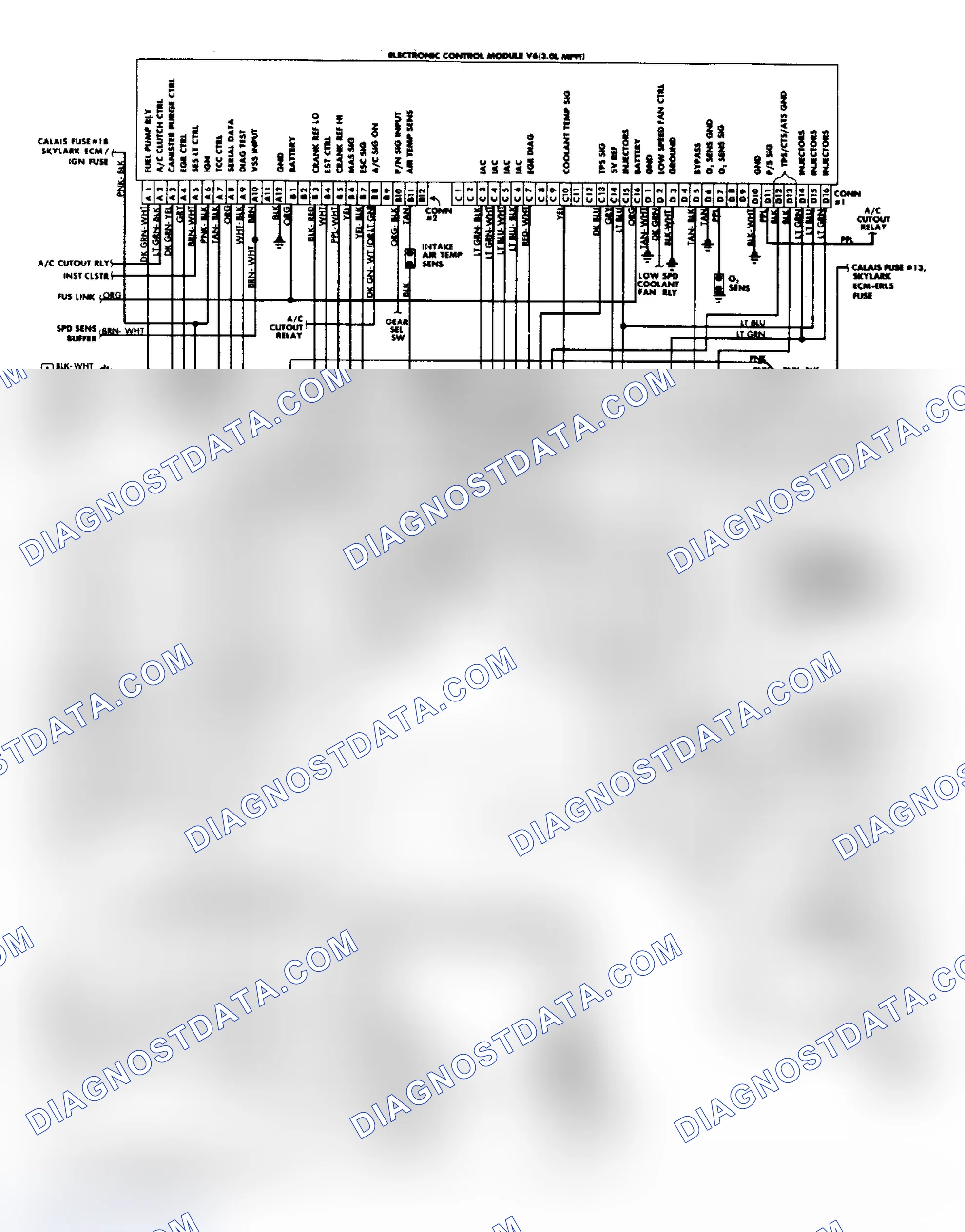 Scheme 24: 1988 Calais & Skylark 3.0L Fuel Injection Wiring Diagram