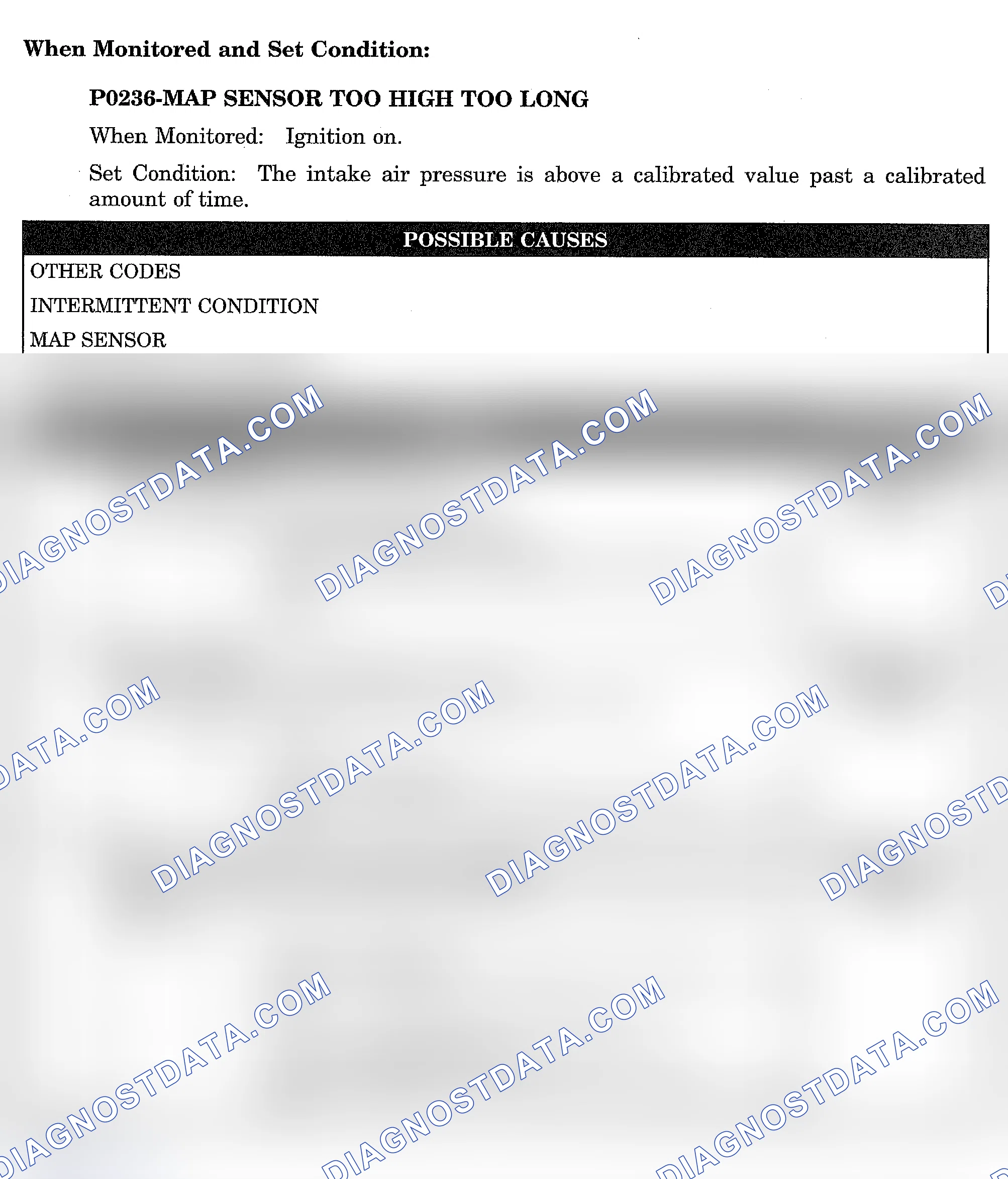 Scheme 860: DTC P0236: MAP SENSOR TOO HIGH TOO LONG