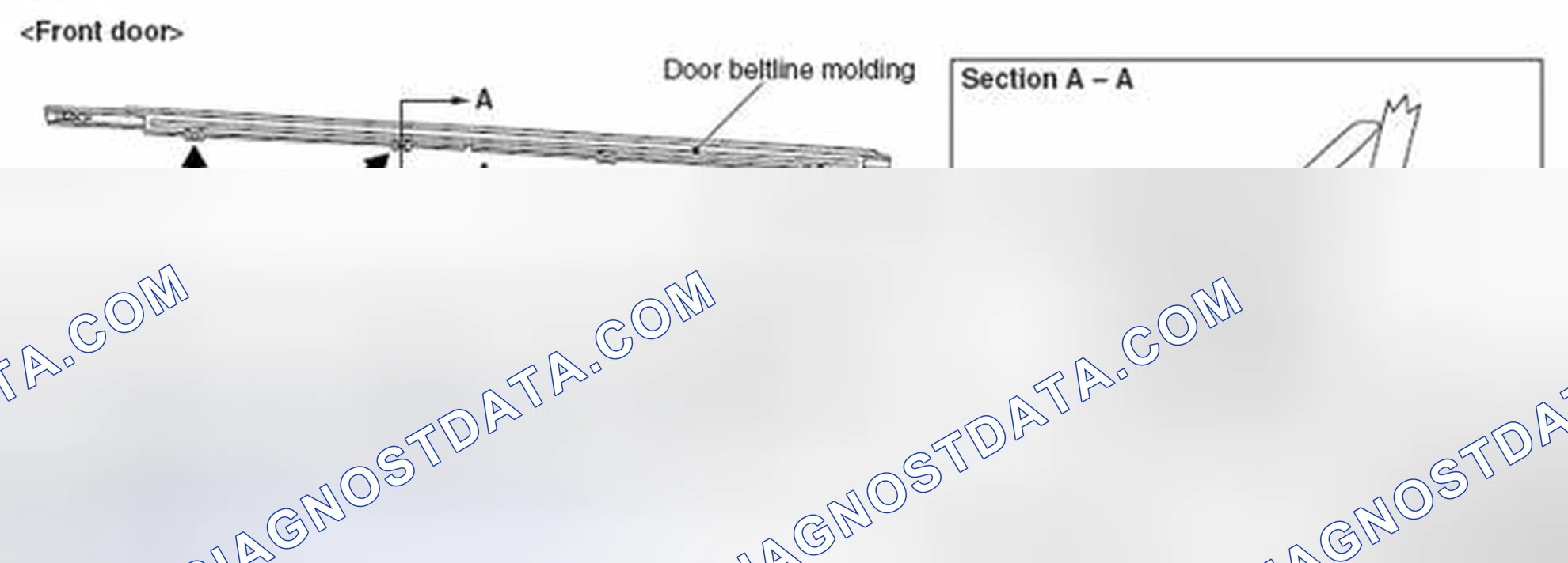 Scheme 6: << A >> DOOR BELTLINE MOLDING REMOVAL