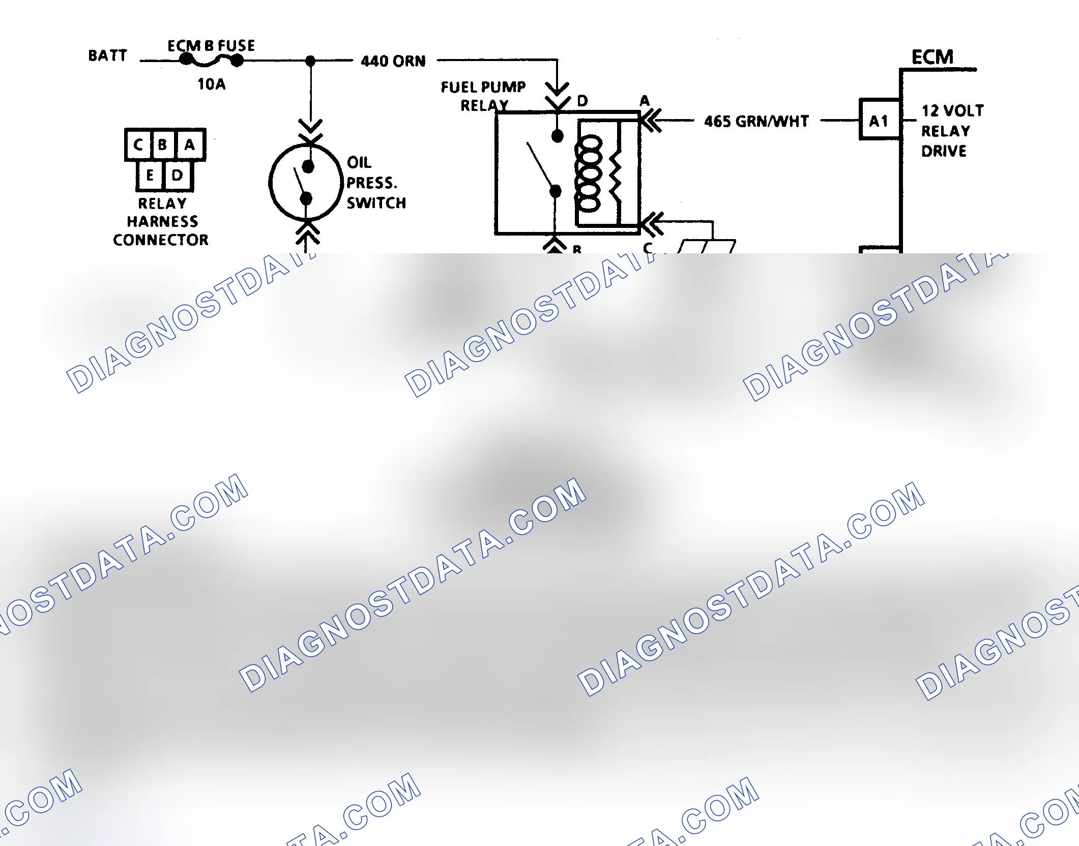 Scheme 61: CODE 54, FUEL PUMP CIRCUIT