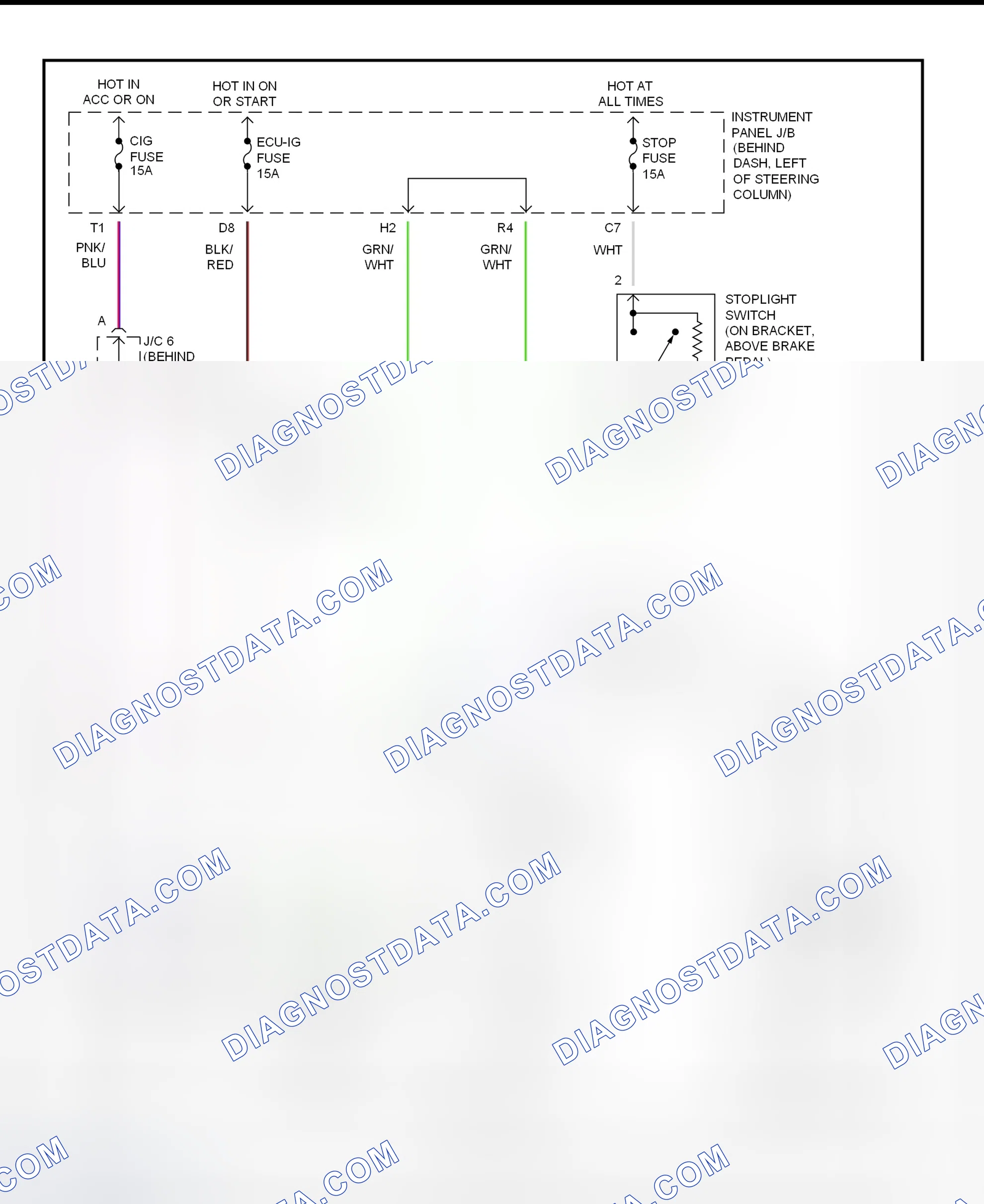 Scheme 298: Shift Interlock System Wiring Diagram (2001 - Toyota Camry 2.2L & 3.0L)